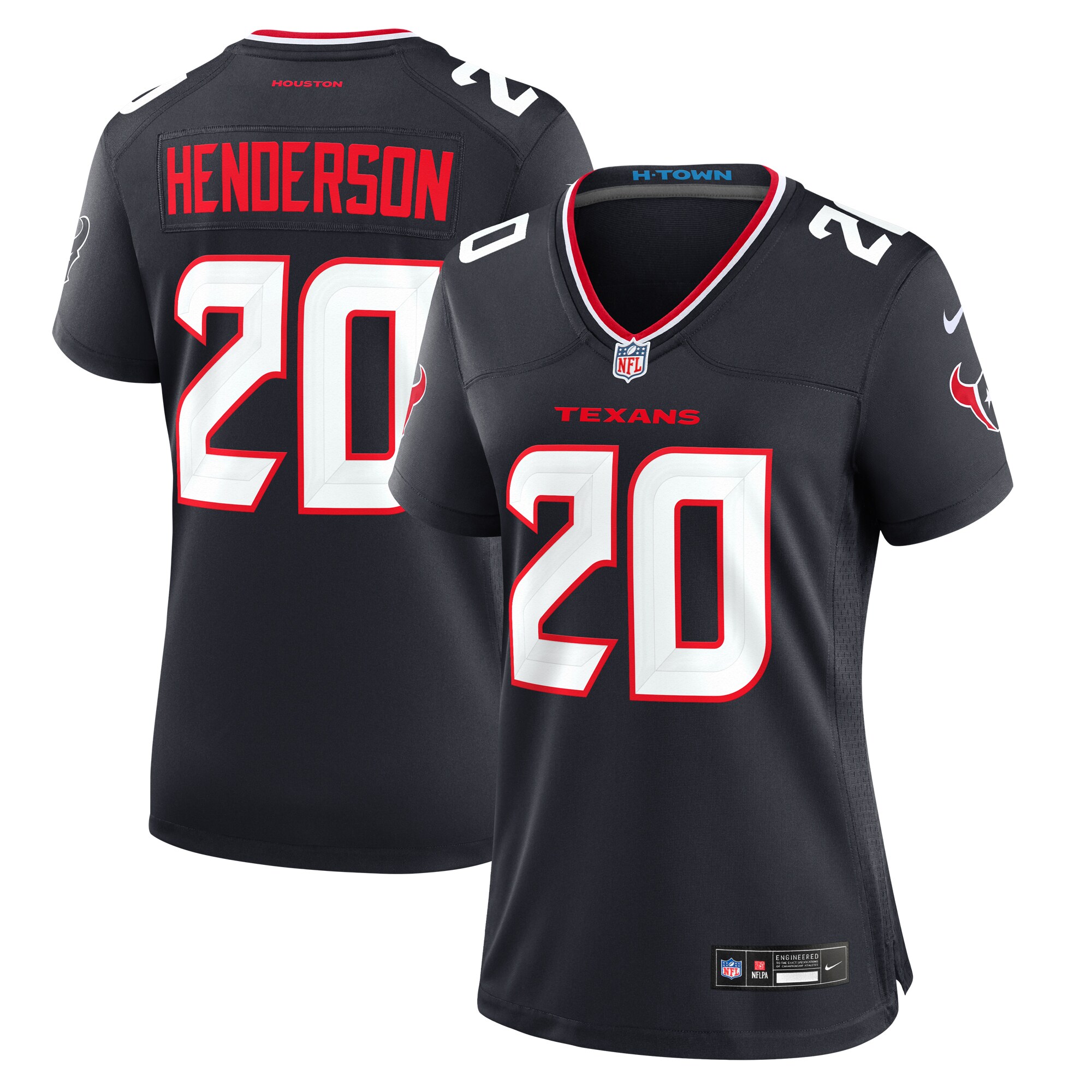 Women's Houston Texans C.J. Henderson Navy Team Game Jersey JS9126 nicesnker