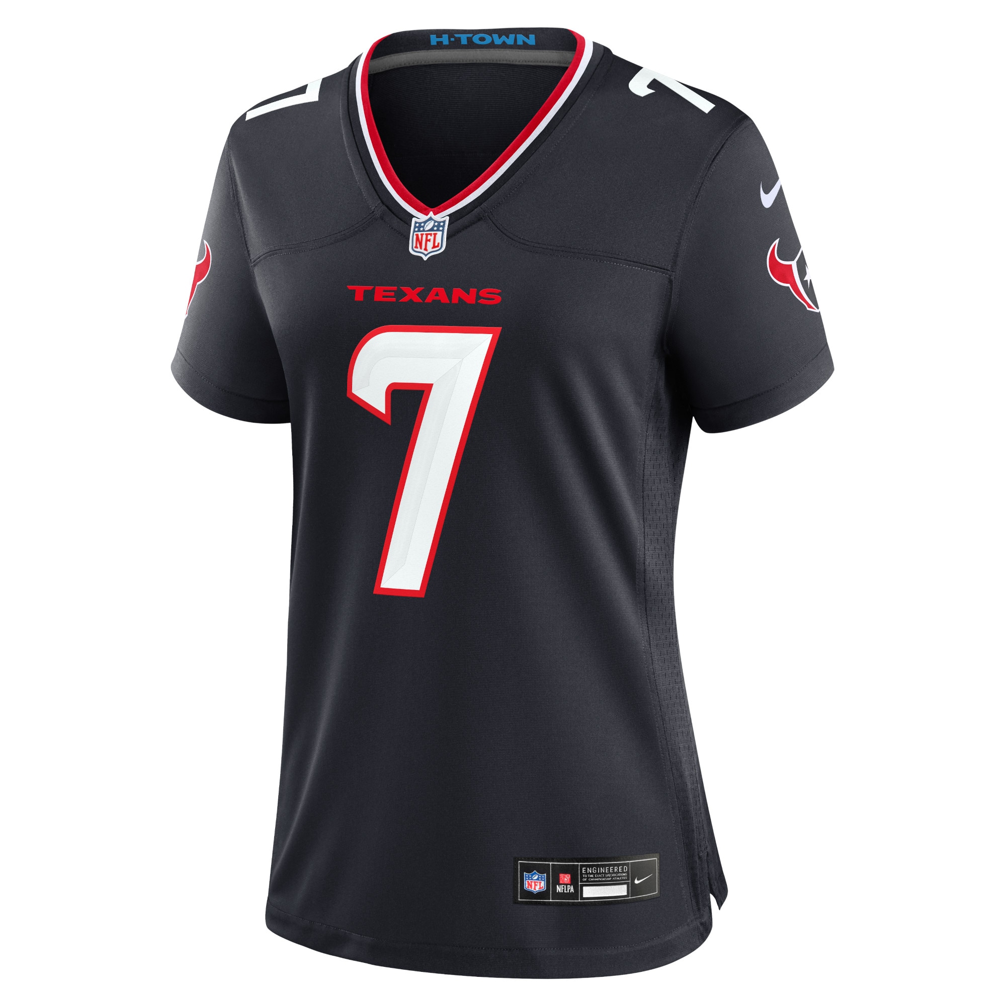 Alternative view of Women's Houston Texans C.J. Stroud Navy Game Jersey JS2507 nicesnker