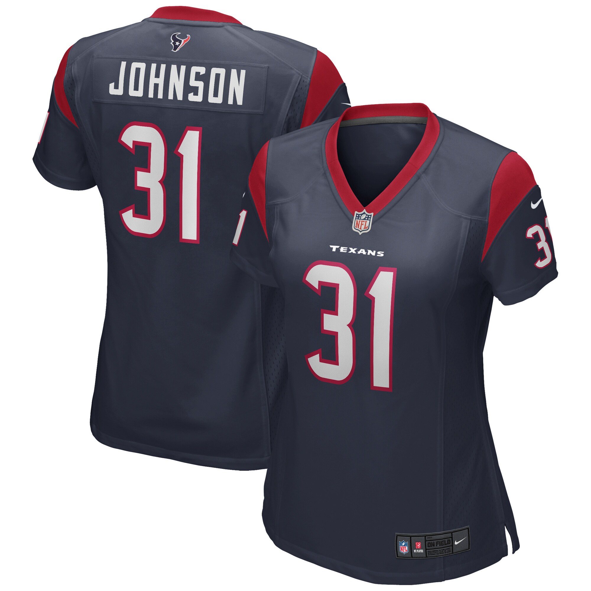 Women's Houston Texans David Johnson Navy Game Player Jersey JS9219 nicesnker