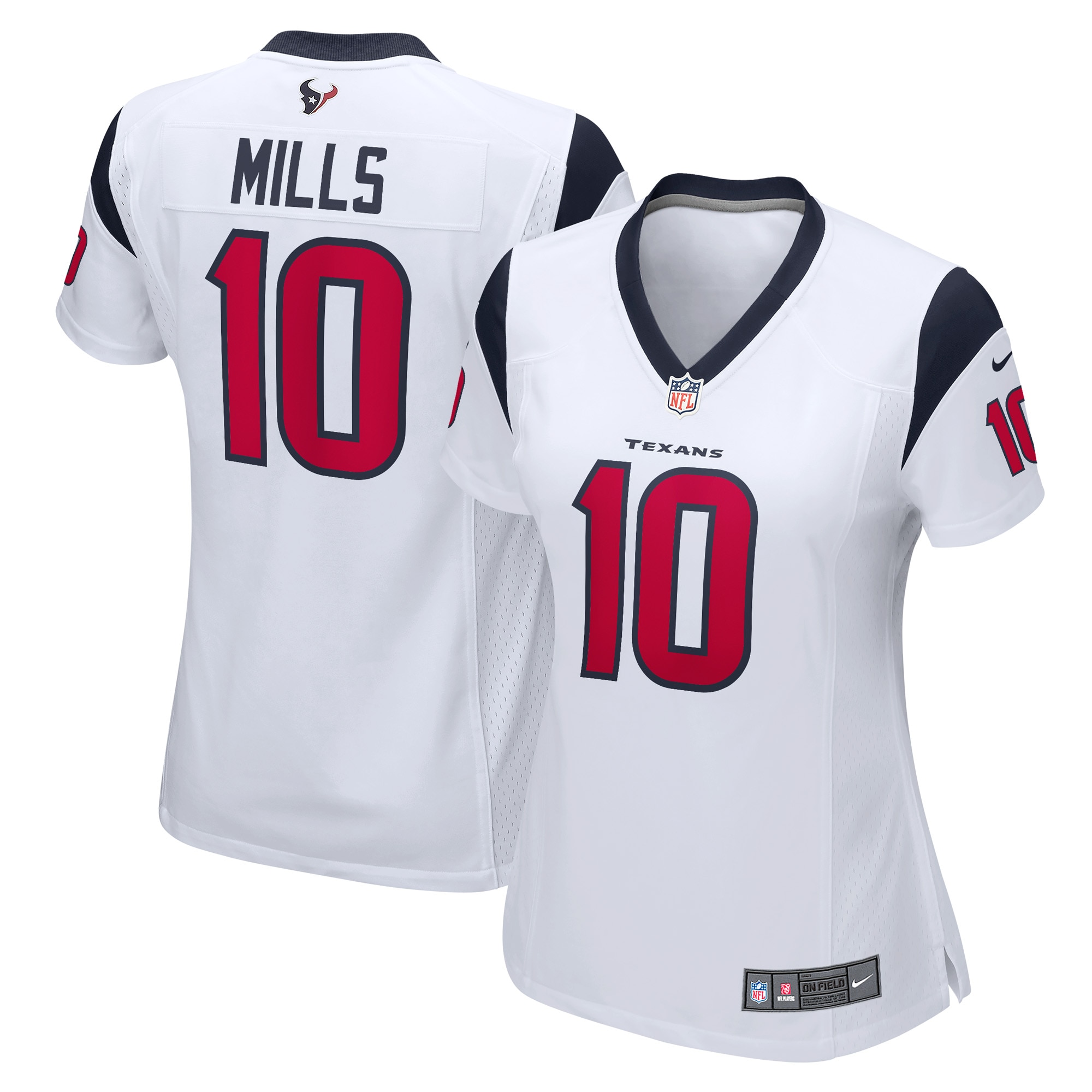 Women's Houston Texans Davis Mills White Game Player Jersey JS9452 nicesnker