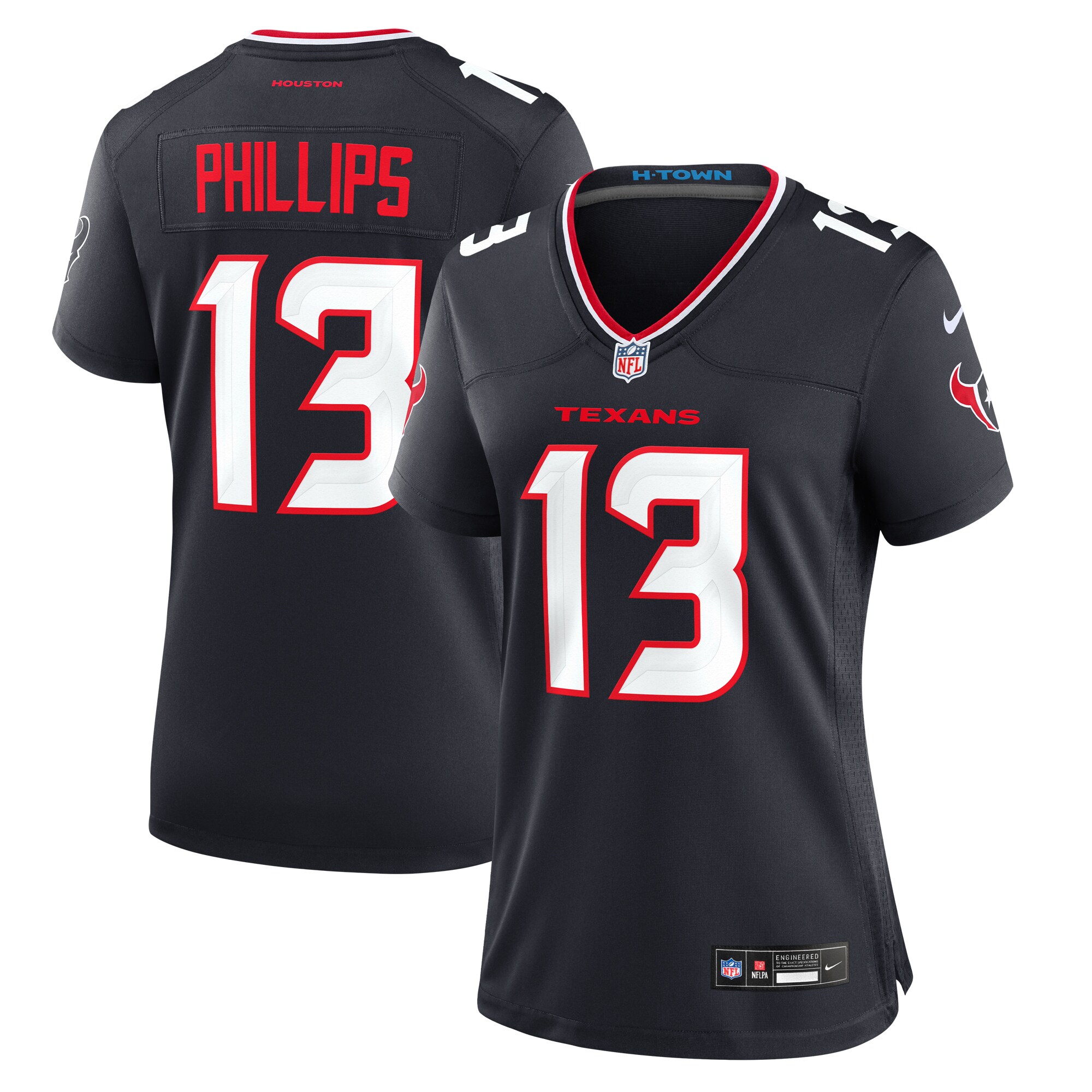Women's Houston Texans DelShawn Phillips Navy Team Game Jersey JS1300 nicesnker