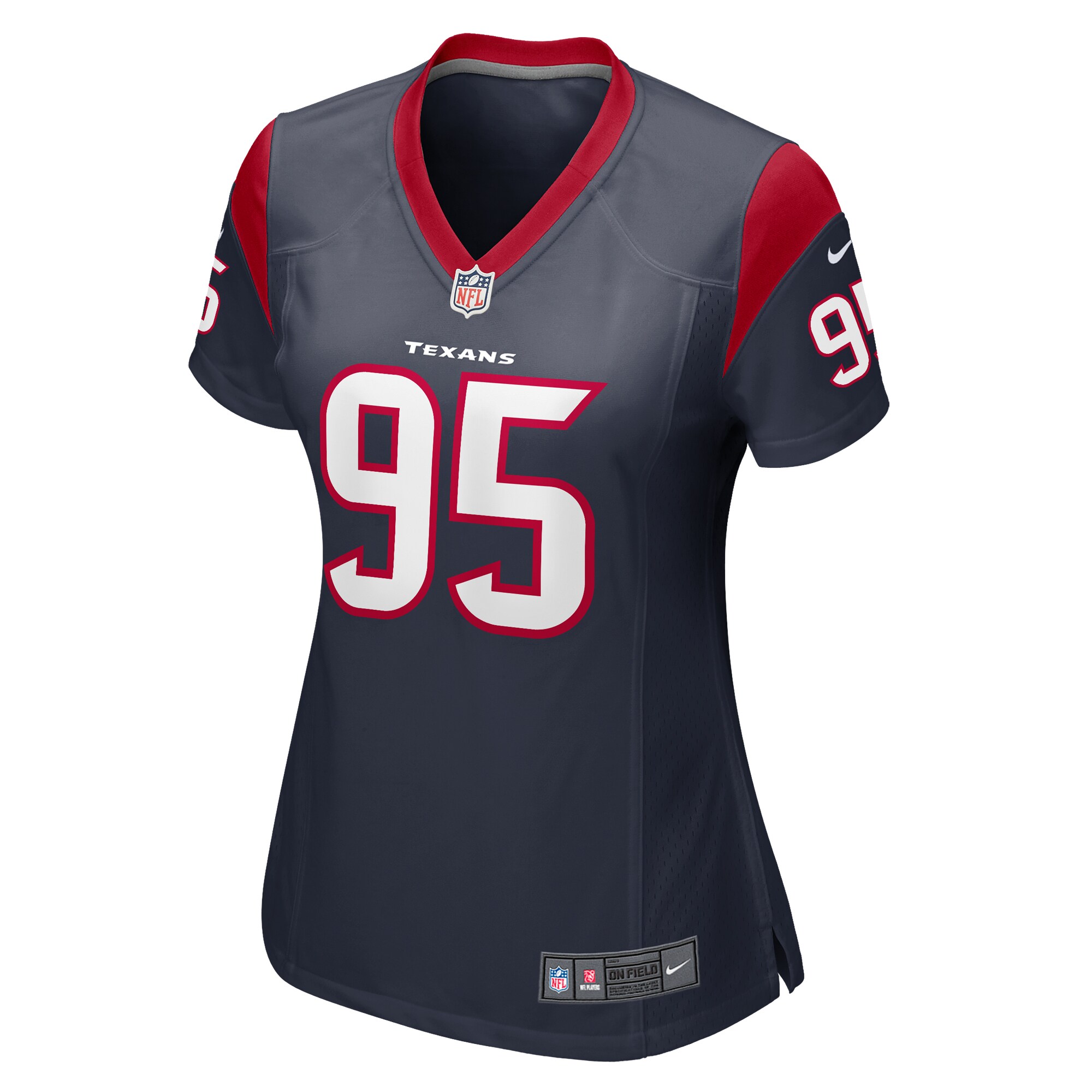 Alternative view of Women's Houston Texans Derek Barnett Navy Game Jersey JS9411 nicesnker