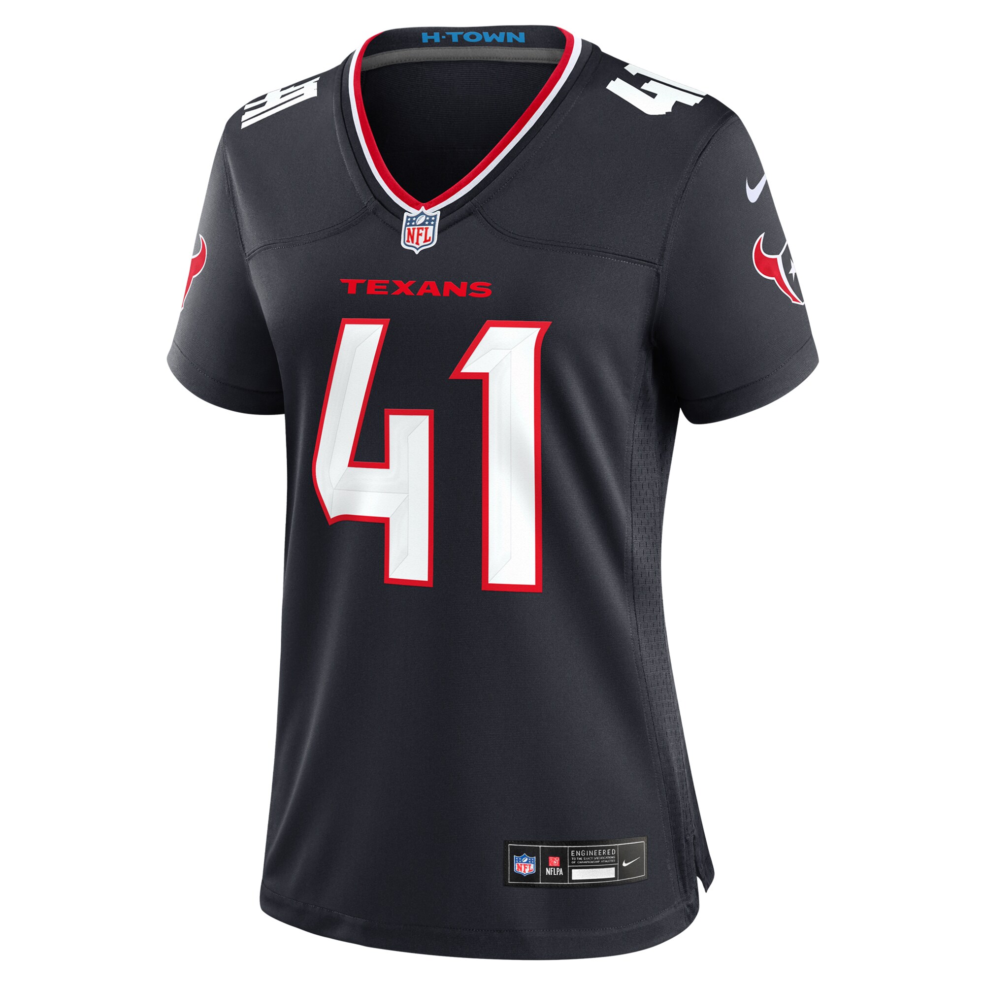Alternative view of Women's Houston Texans Gregory Junior Navy Team Game Jersey JS2351 nicesnker