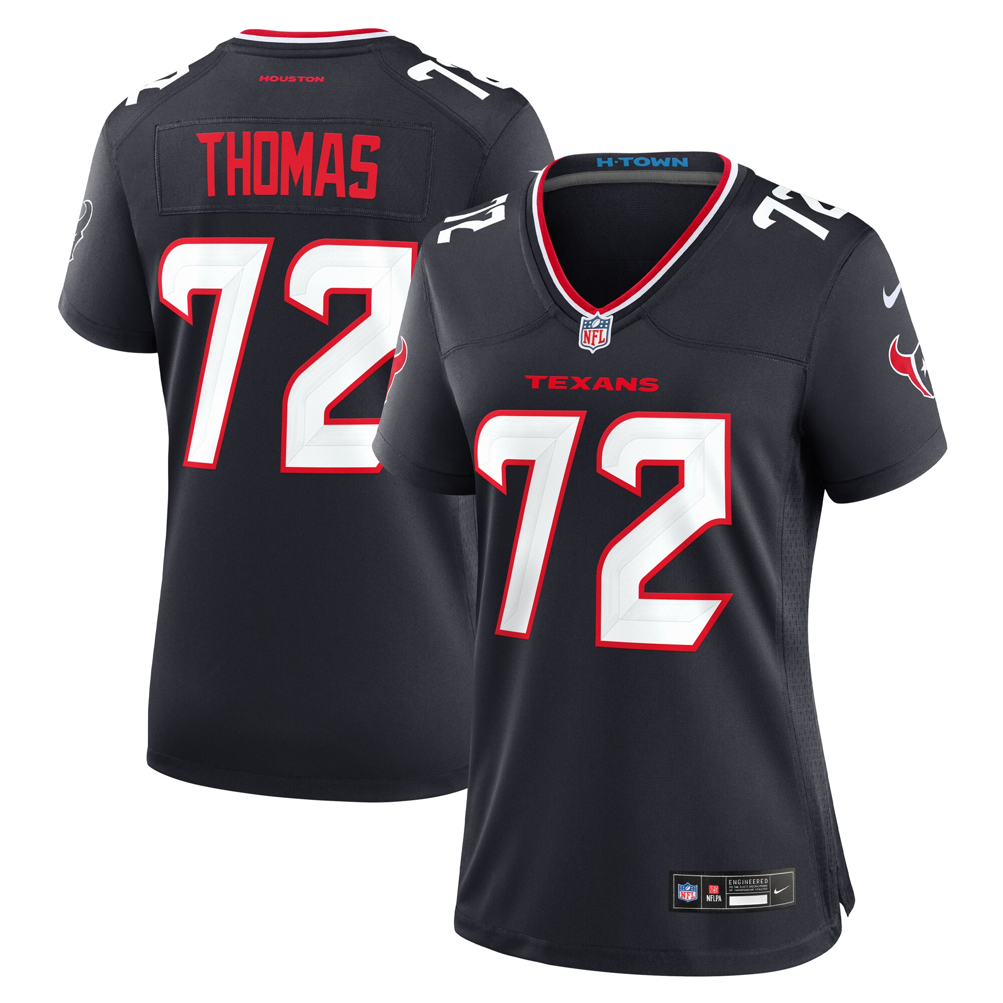 Women's Houston Texans Jaylon Thomas Navy Team Game Jersey JS3498 nicesnker