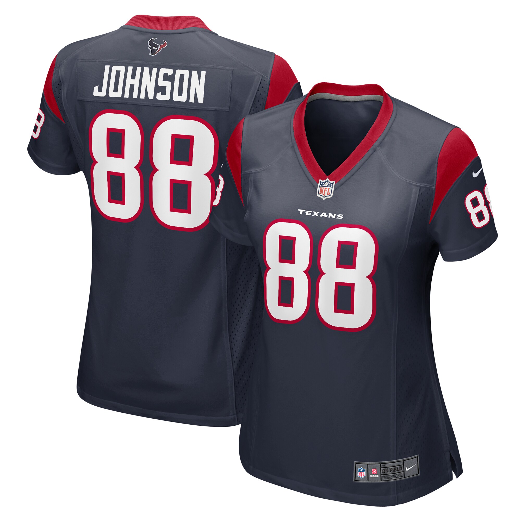 Women's Houston Texans Johnny Johnson Navy Team Game Jersey JS9045 nicesnker