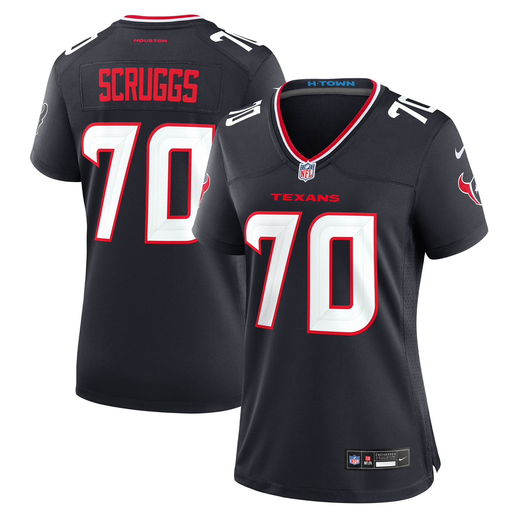 Women's Houston Texans Juice Scruggs Navy Team Game Jersey JS4461 nicesnker