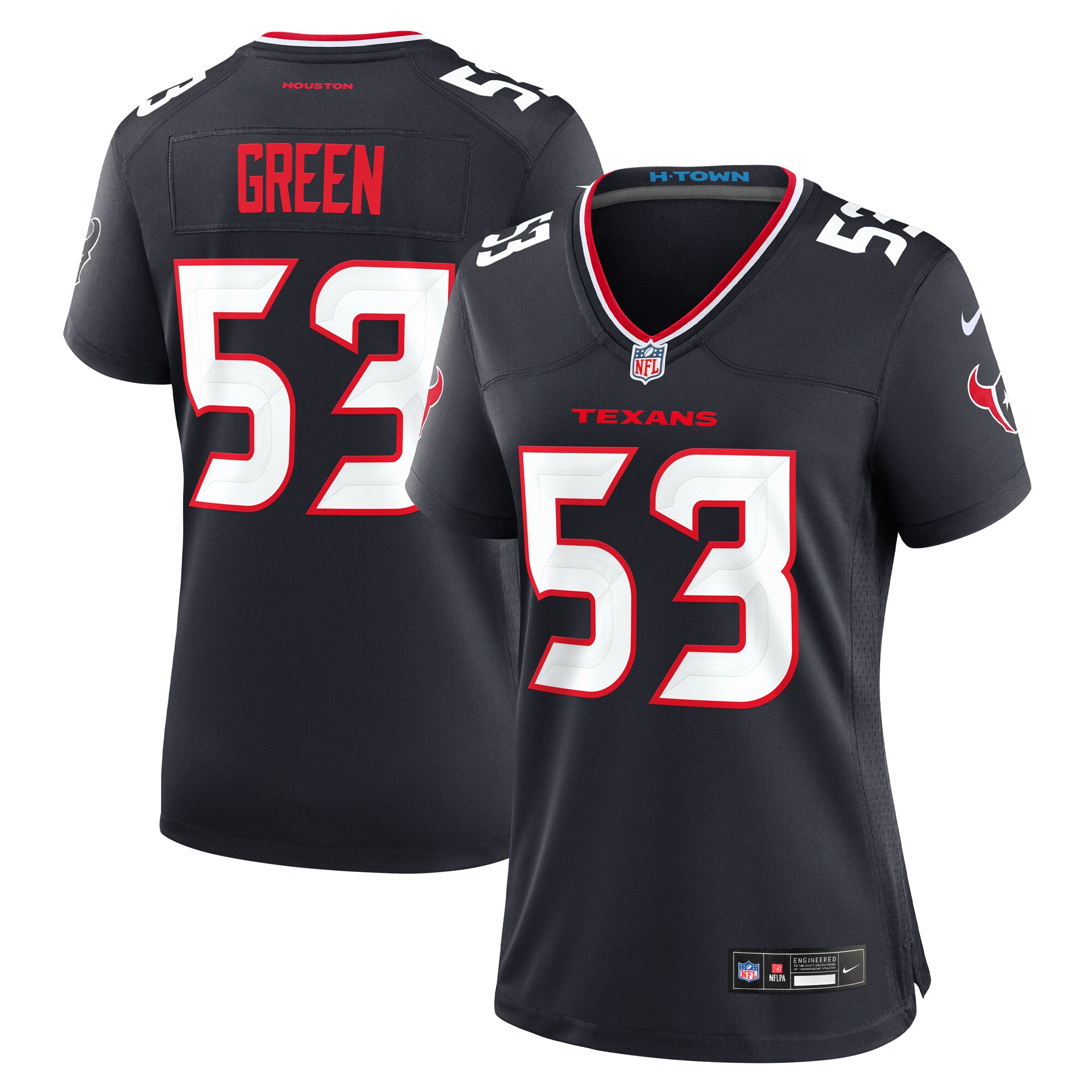 Women's Houston Texans Kendrick Green Navy Team Game Jersey JS2922 nicesnker