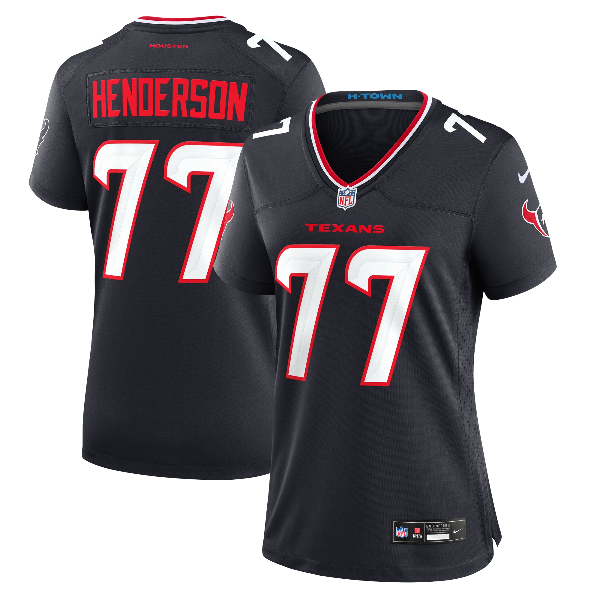 Women's Houston Texans LaDarius Henderson Navy Game Jersey JS6712 nicesnker