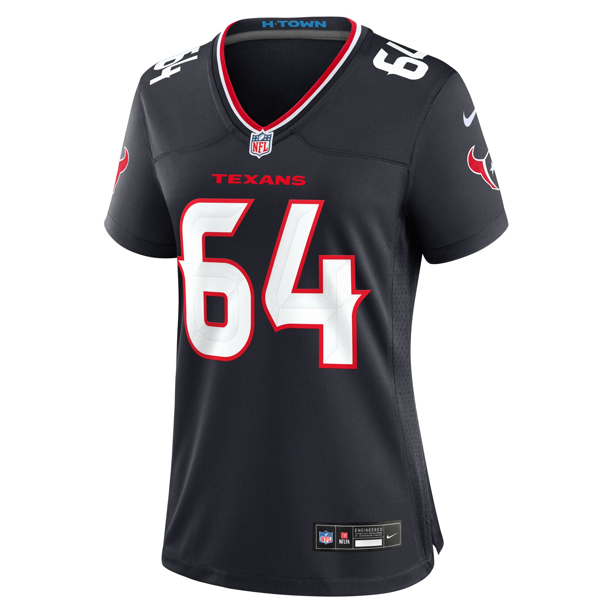 Alternative view of Women's Houston Texans Nick Broeker Navy Team Game Jersey JS1439 nicesnker