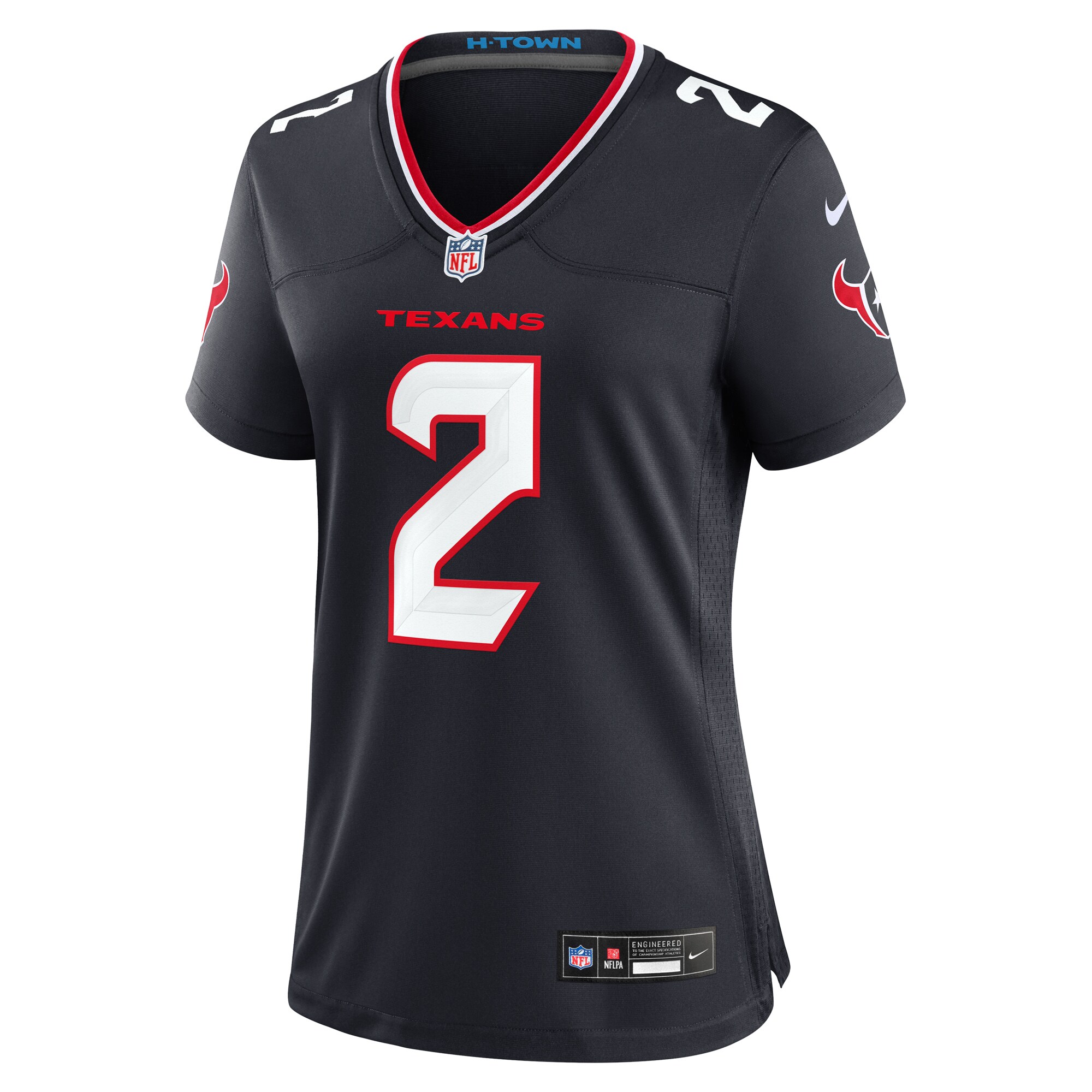 Alternative view of Women's Houston Texans Robert Woods Navy Team Game Jersey JS5320 nicesnker