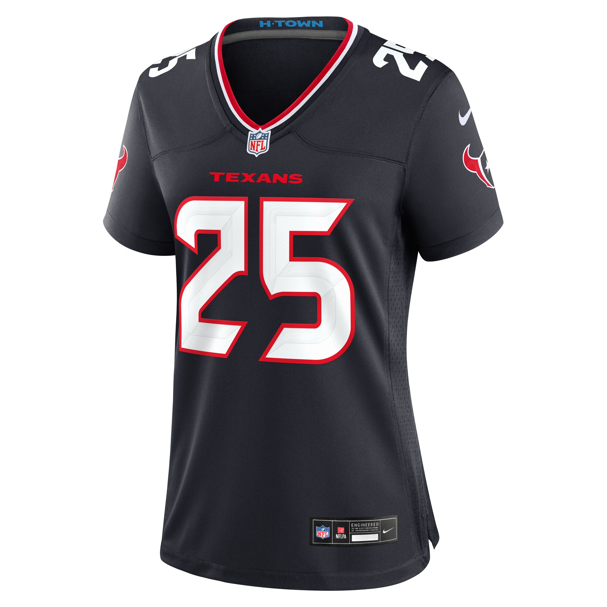 Alternative view of Women's Houston Texans Russ Yeast Navy Team Game Jersey JS2836 nicesnker