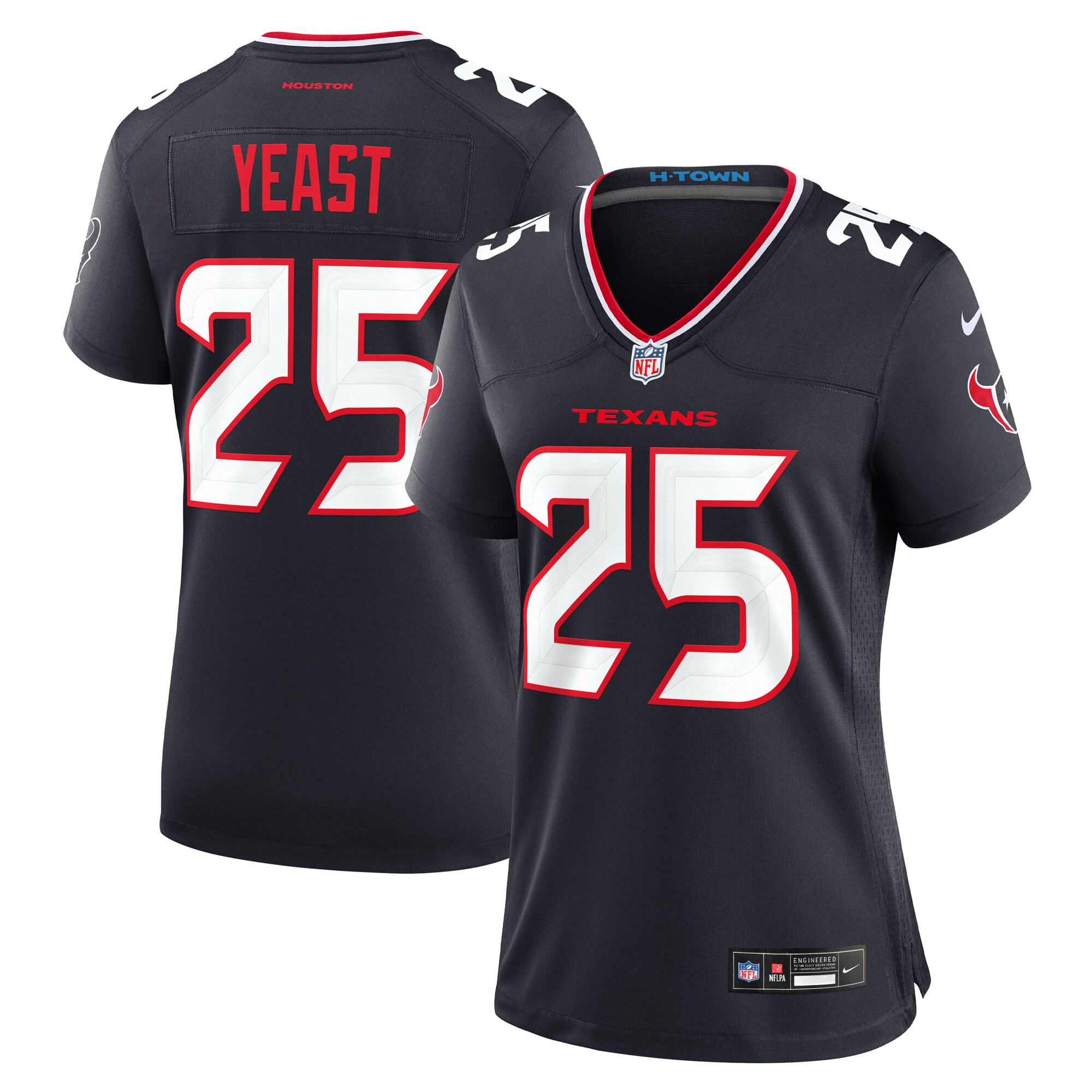 Women's Houston Texans Russ Yeast Navy Team Game Jersey JS2836 nicesnker