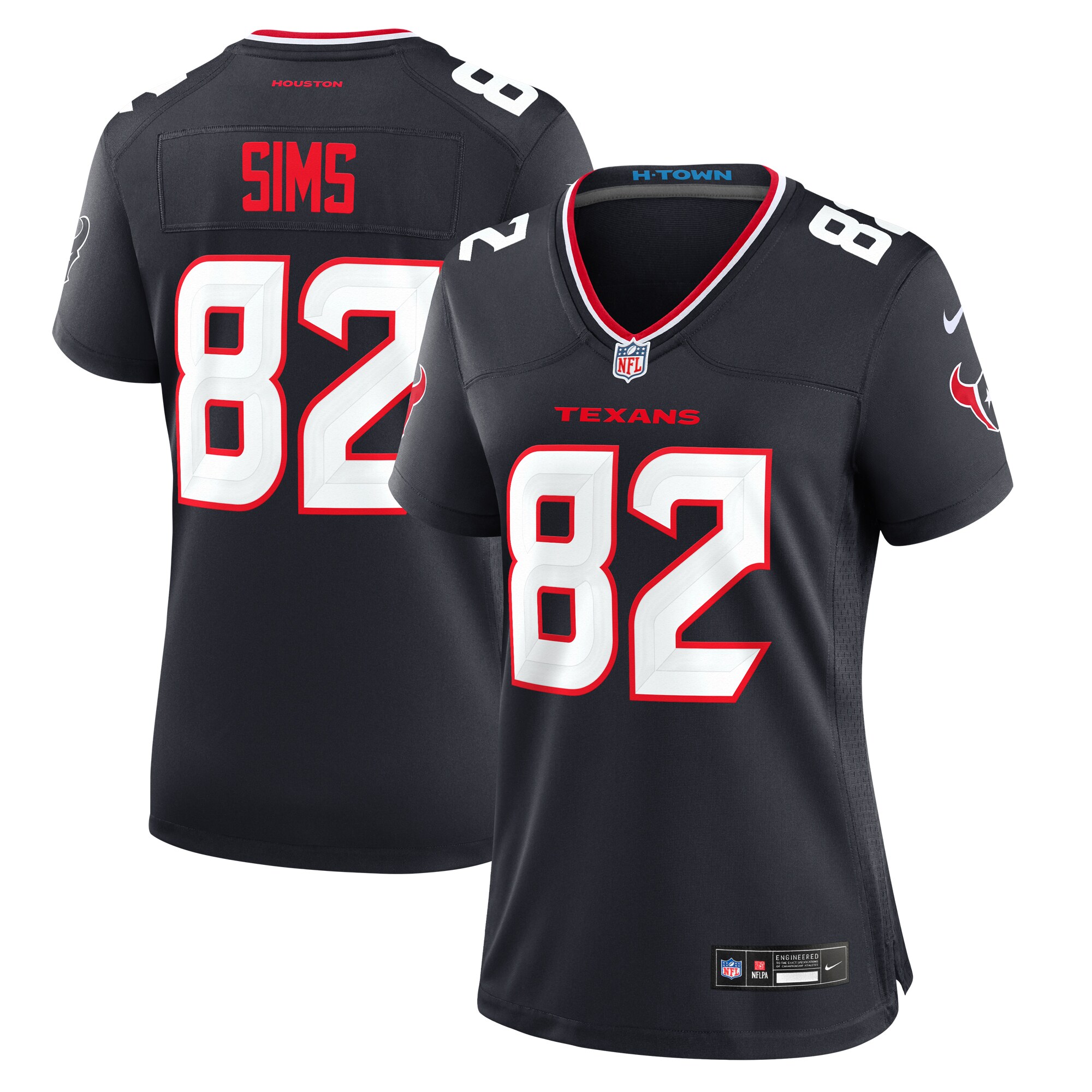 Women's Houston Texans Steven Sims Navy Team Game Jersey JS1510 nicesnker