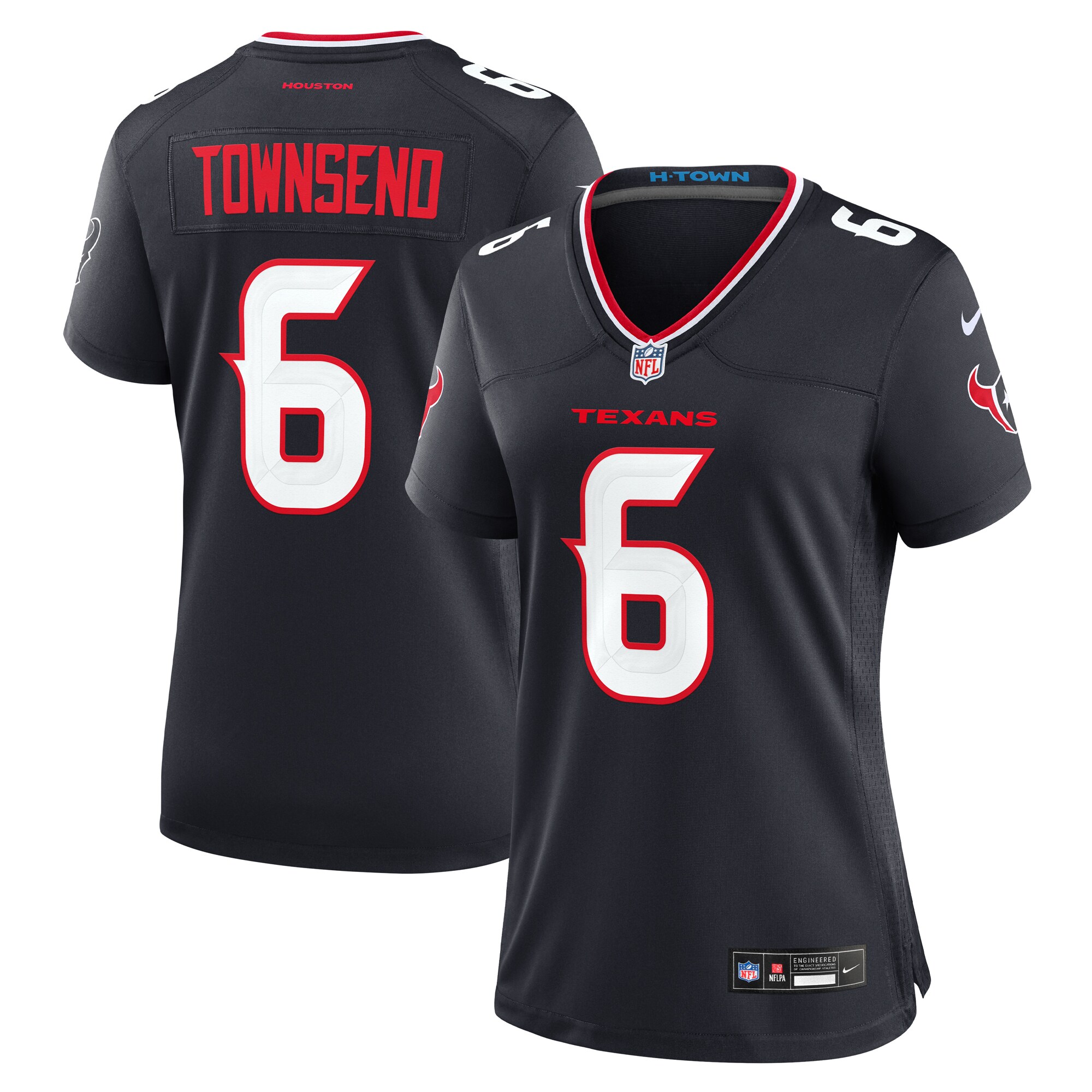 Women's Houston Texans Tommy Townsend Navy Team Game Jersey JS4875 nicesnker