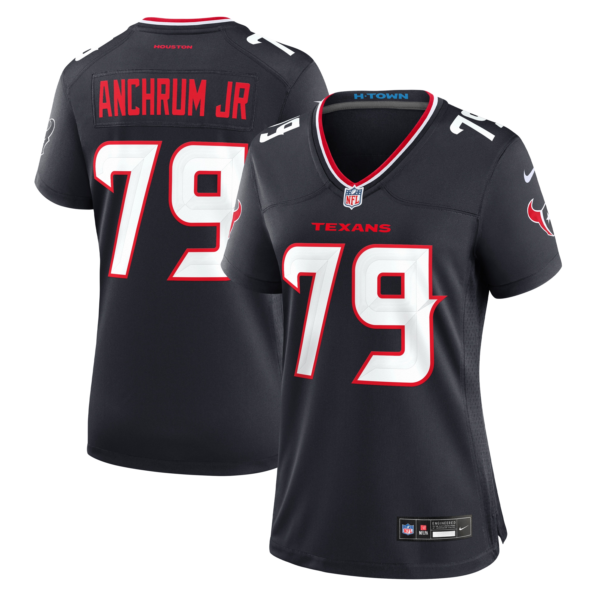 Women's Houston Texans Tremayne Anchrum Jr. Navy Team Game Jersey JS9482 nicesnker
