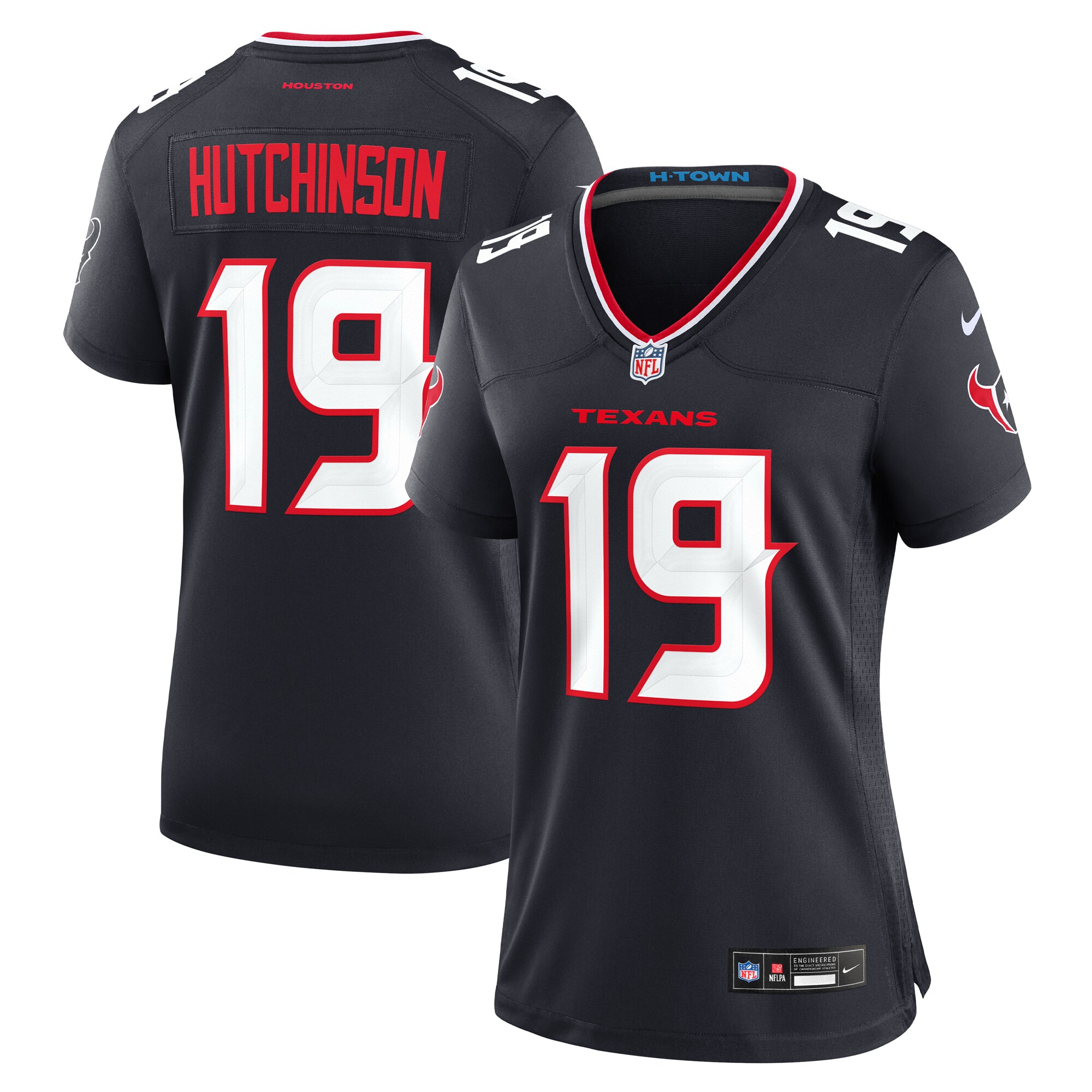 Women's Houston Texans Xavier Hutchinson Navy Team Game Jersey JS5309 nicesnker