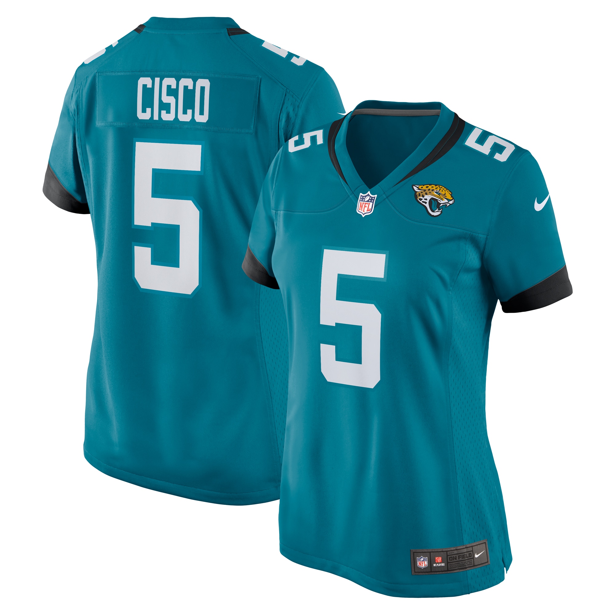Women's Jacksonville Jaguars Andre Cisco Teal Game Player Jersey JS3743 nicesnker