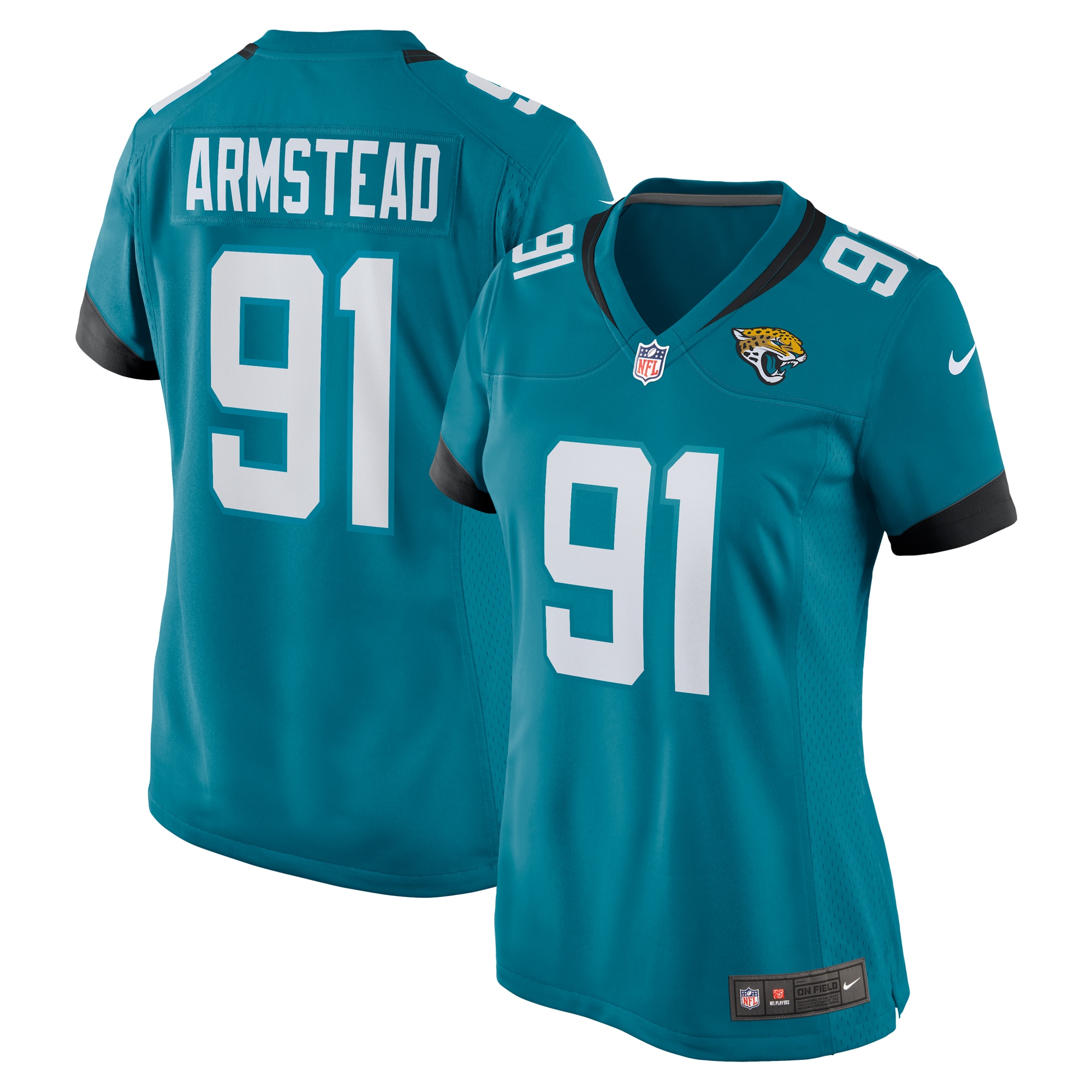 Women's Jacksonville Jaguars Arik Armstead Teal Team Game Jersey JS4480 nicesnker