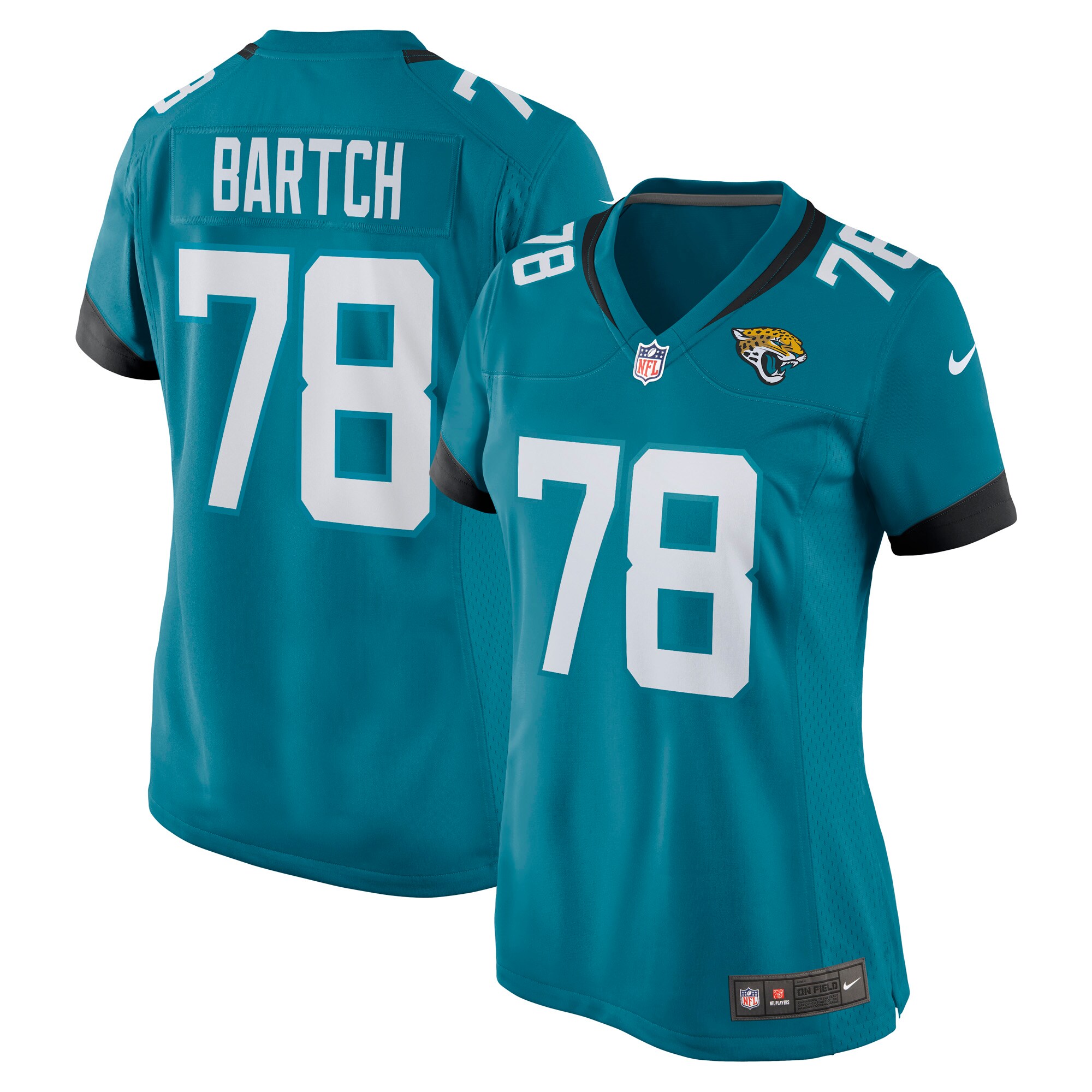 Women's Jacksonville Jaguars Ben Bartch Teal Game Jersey JS3575 nicesnker