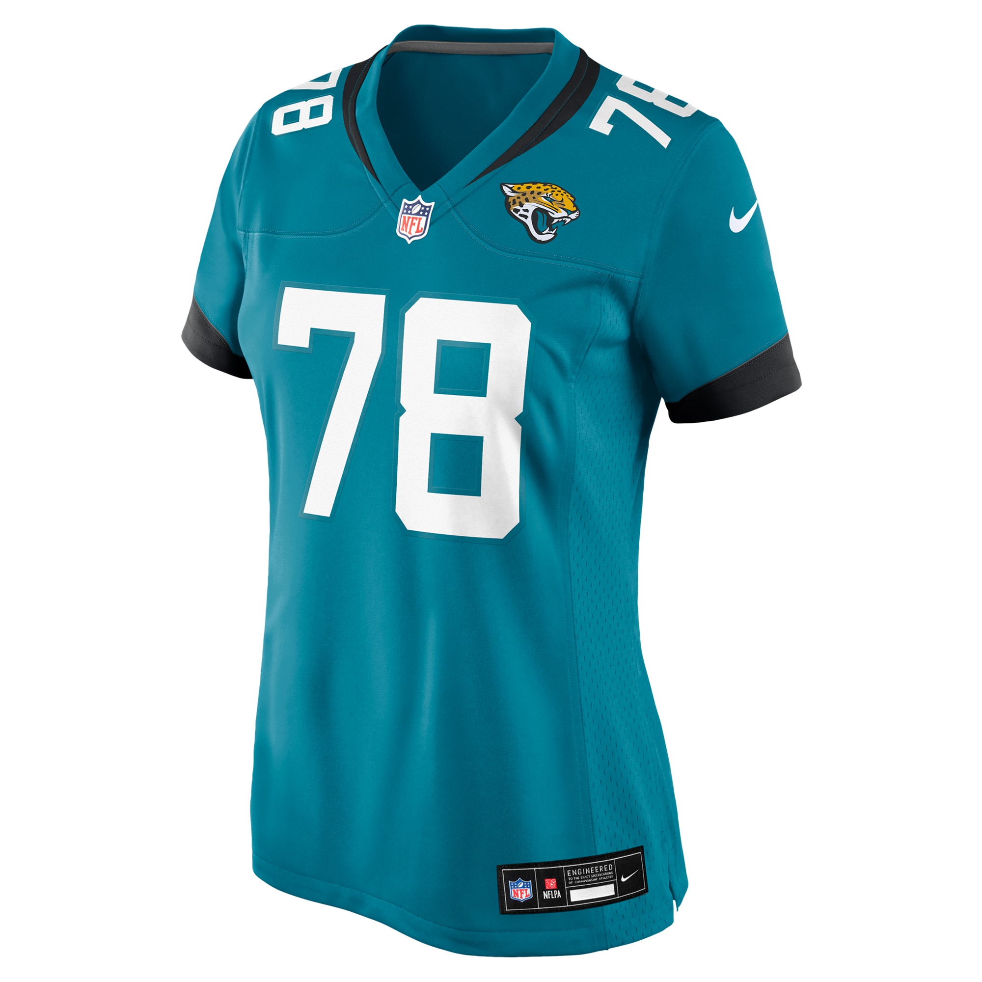 Alternative view of Women's Jacksonville Jaguars Dennis Daley Teal Game Jersey JS3822 nicesnker