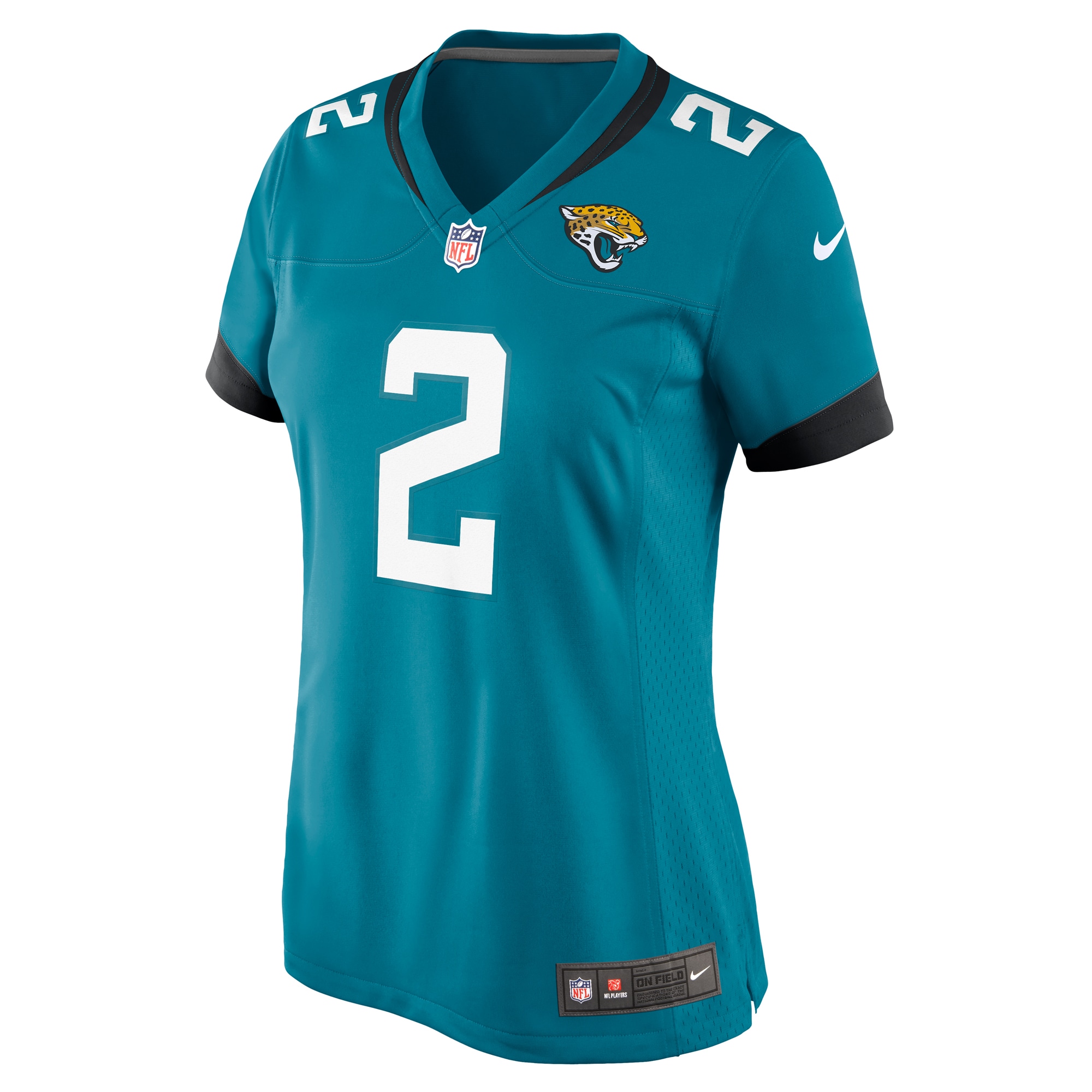 Alternative view of Women's Jacksonville Jaguars D'Ernest Johnson Teal Game Jersey JS7978 nicesnker