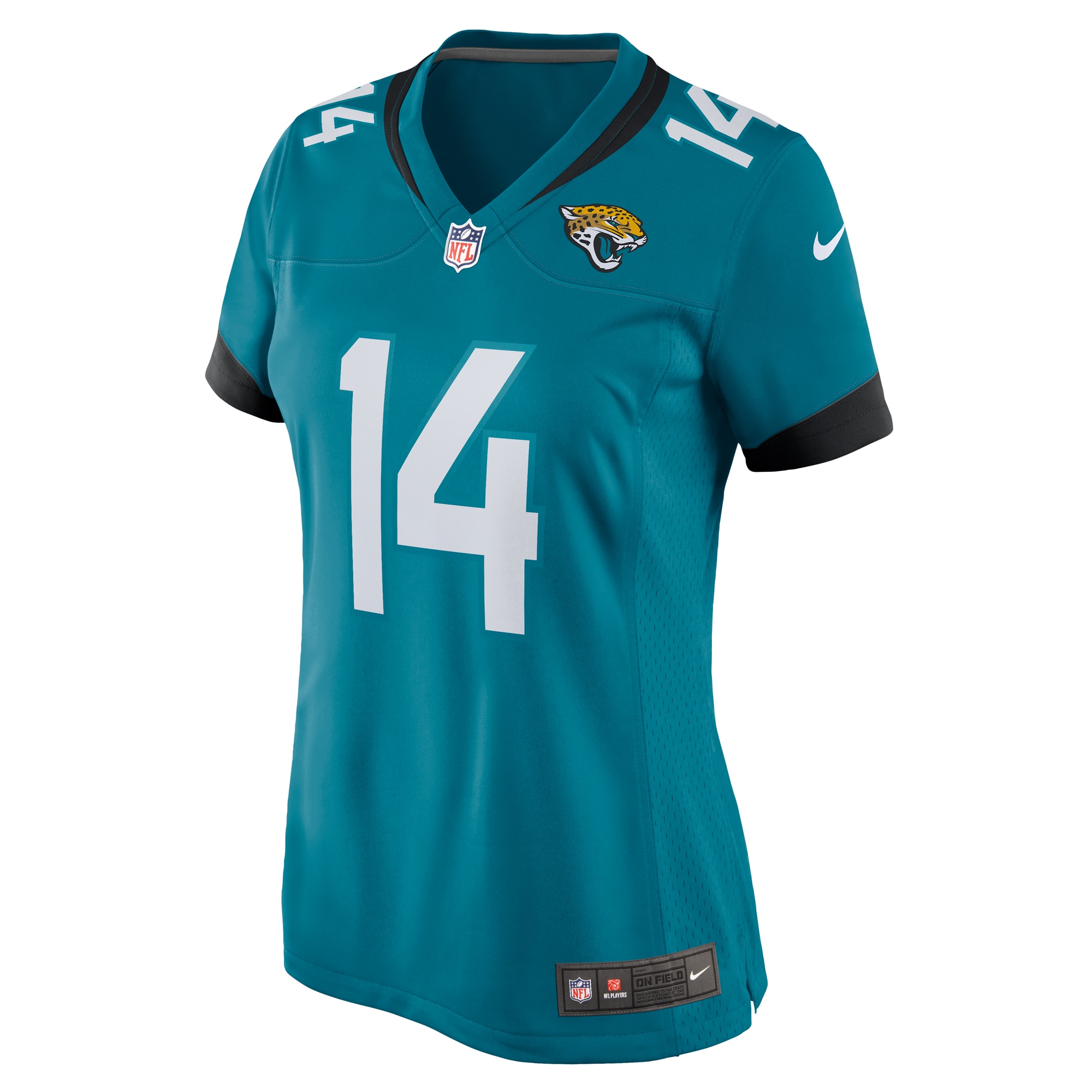 Alternative view of Women's Jacksonville Jaguars Elijah Cooks Teal Team Game Jersey JS2890 nicesnker