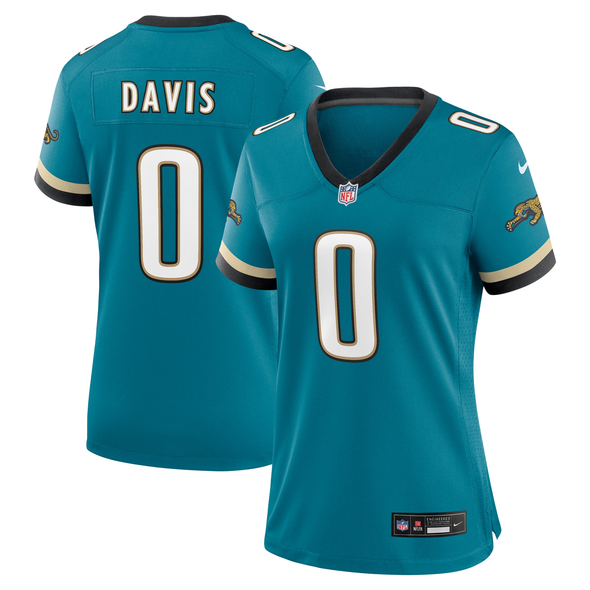 Women's Jacksonville Jaguars Gabe Davis Teal Prowler Throwback Game Jersey JS1137 nicesnker