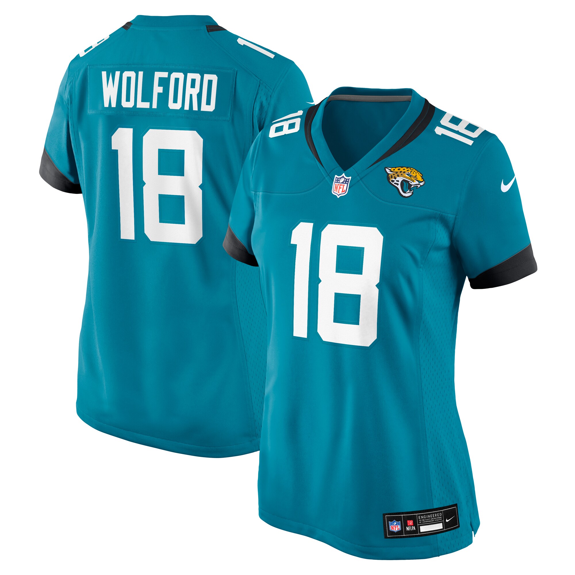 Women's Jacksonville Jaguars John Wolford Teal Team Game Jersey JS8172 nicesnker