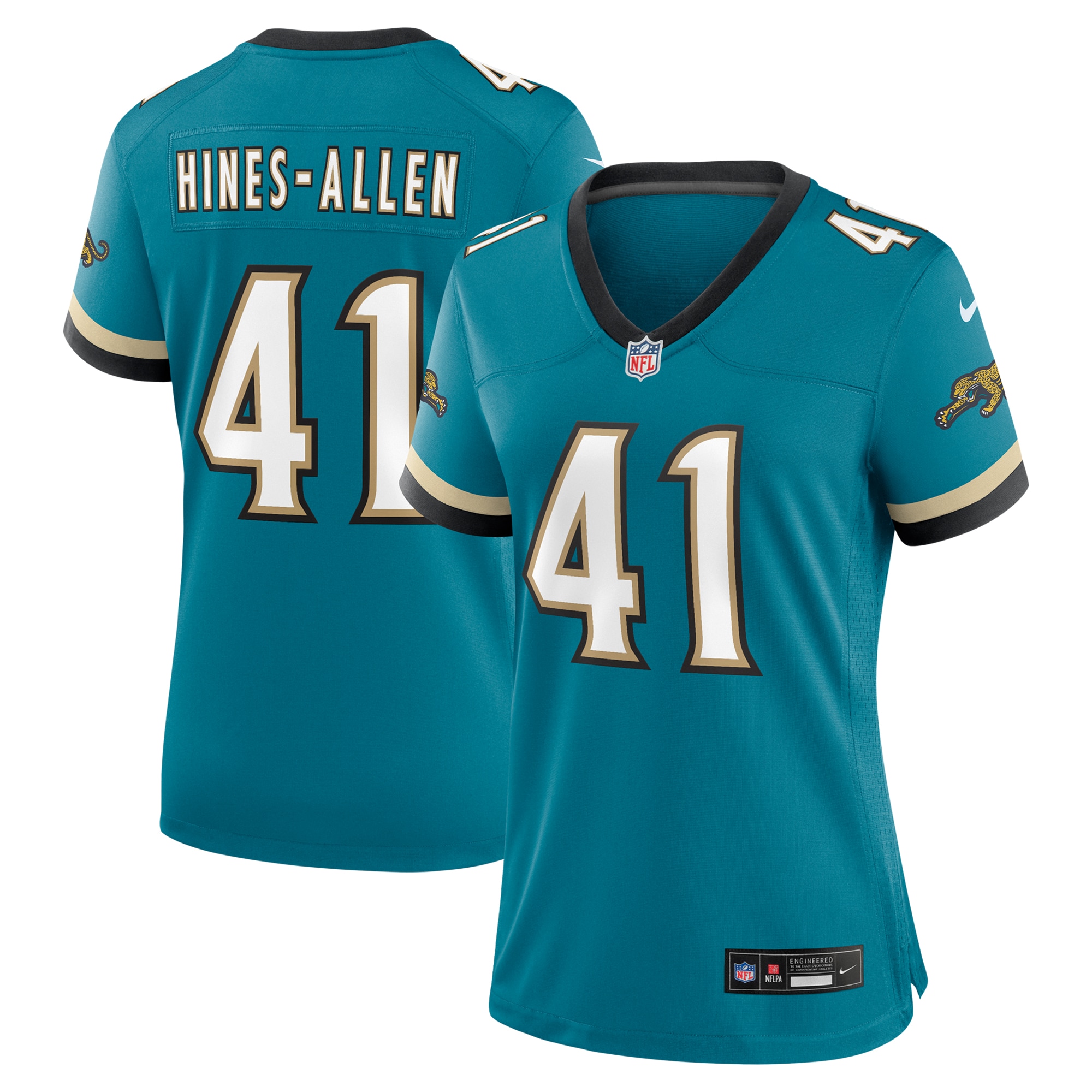 Women's Jacksonville Jaguars Josh Hines-Allen Teal Prowler Throwback Game Jersey JS4012 nicesnker