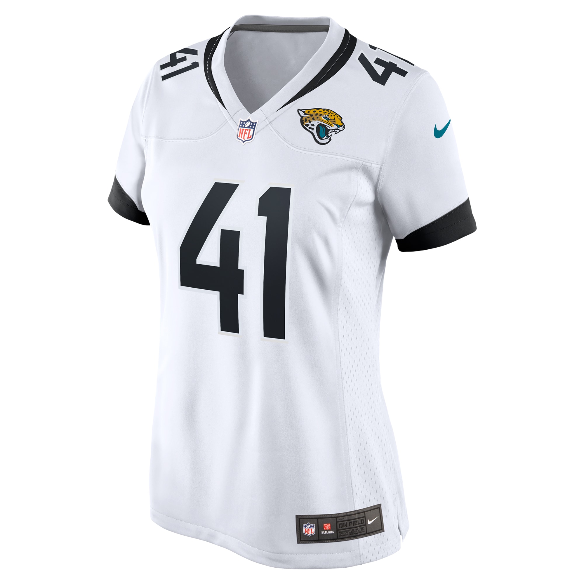 Alternative view of Women's Jacksonville Jaguars Josh Hines-Allen White Player Game Jersey JS3472 nicesnker