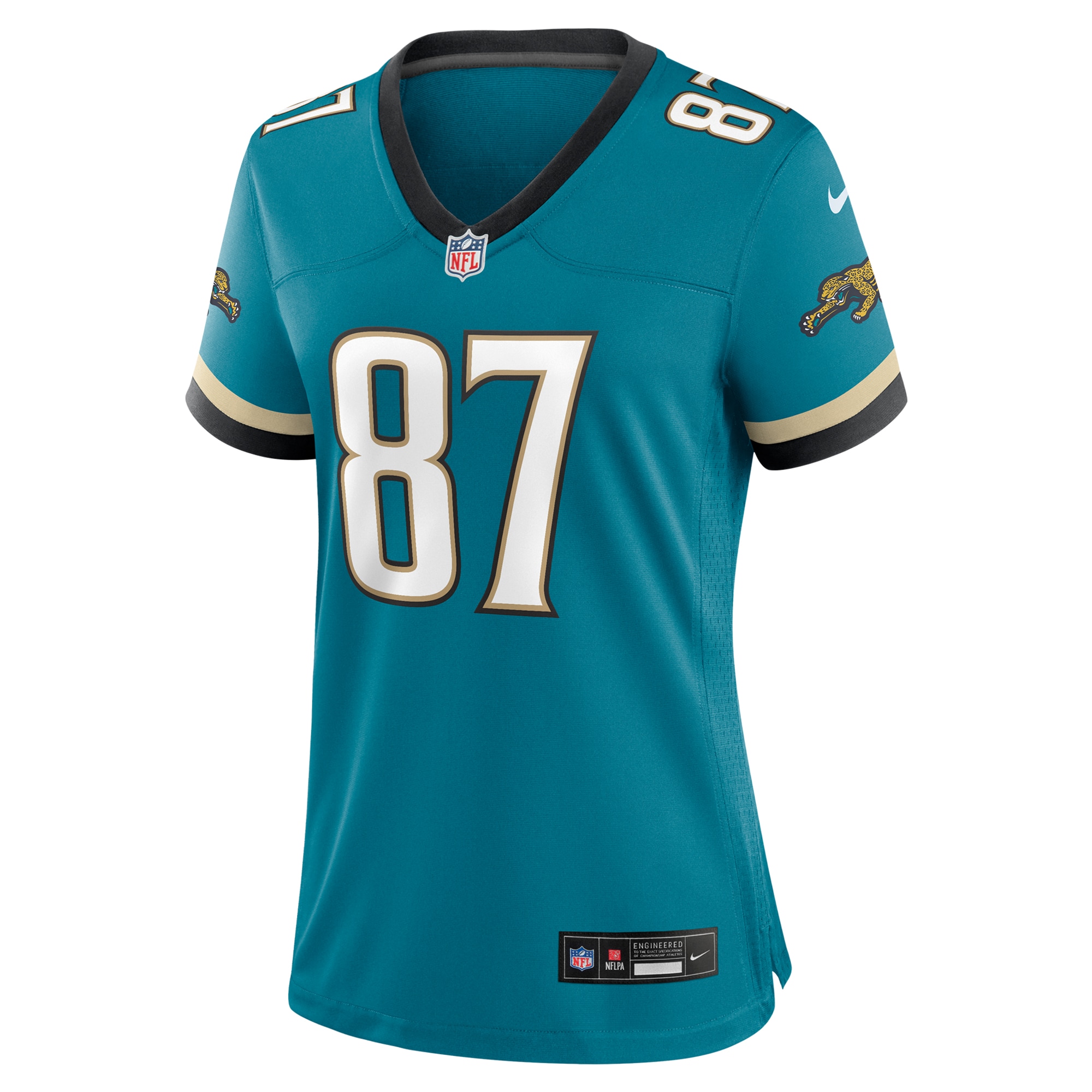 Alternative view of Women's Jacksonville Jaguars Keenan McCardell Teal Prowler Throwback Retired Player Game Jersey JS8484 nicesnker