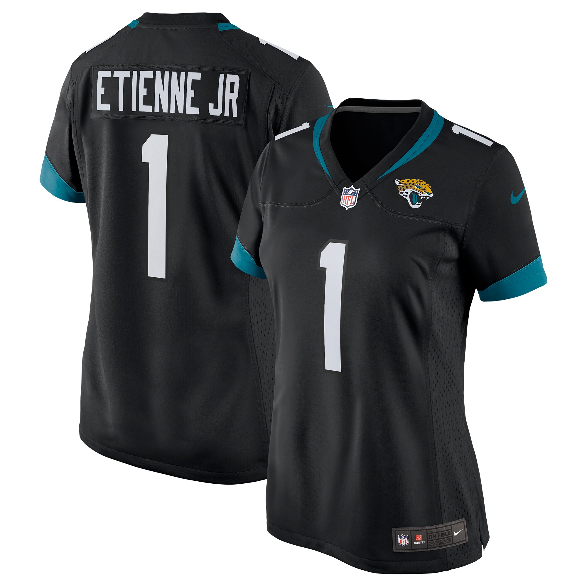 Women's Jacksonville Jaguars Travis Etienne Black Game Jersey JS6269 nicesnker