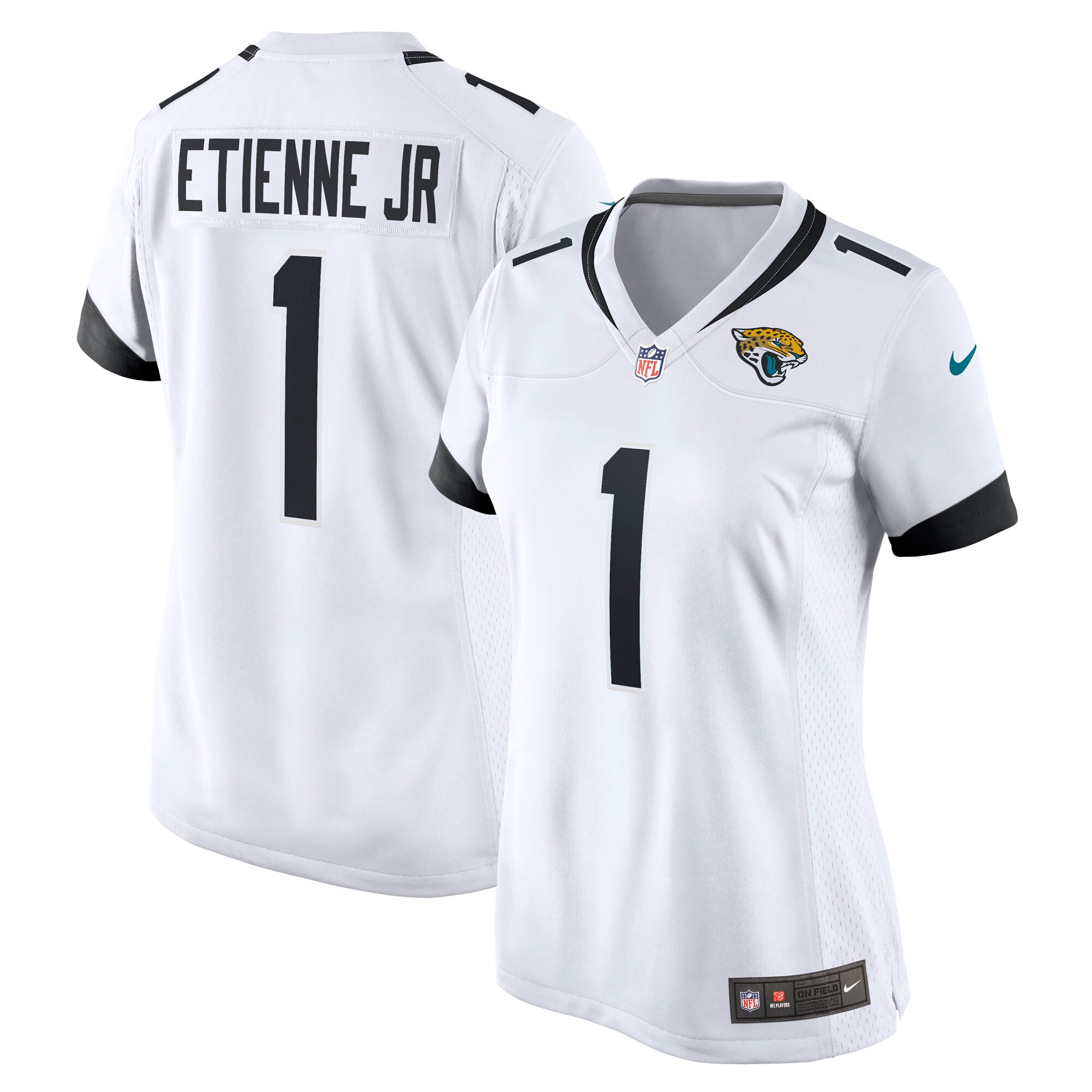 Women's Jacksonville Jaguars Travis Jr. Etienne White Game Player Jersey JS9649 nicesnker