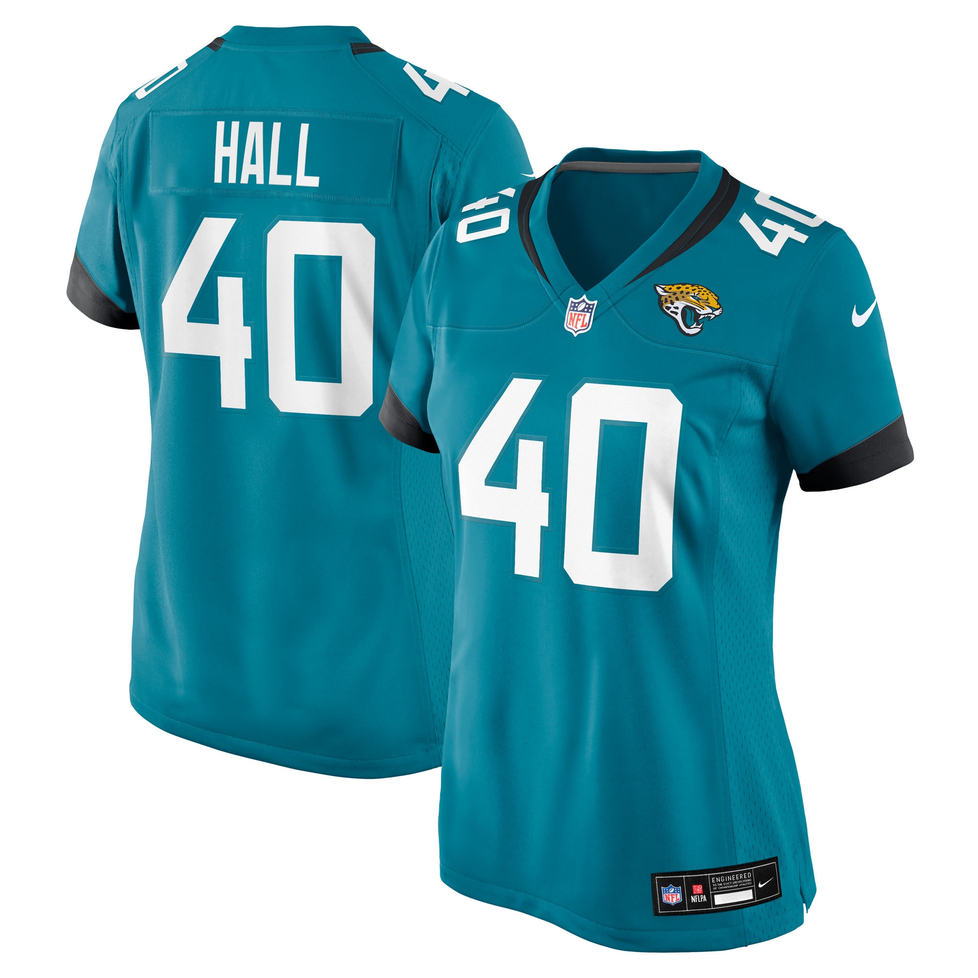 Women's Jacksonville Jaguars Tyler Hall Teal Team Game Jersey JS5101 nicesnker