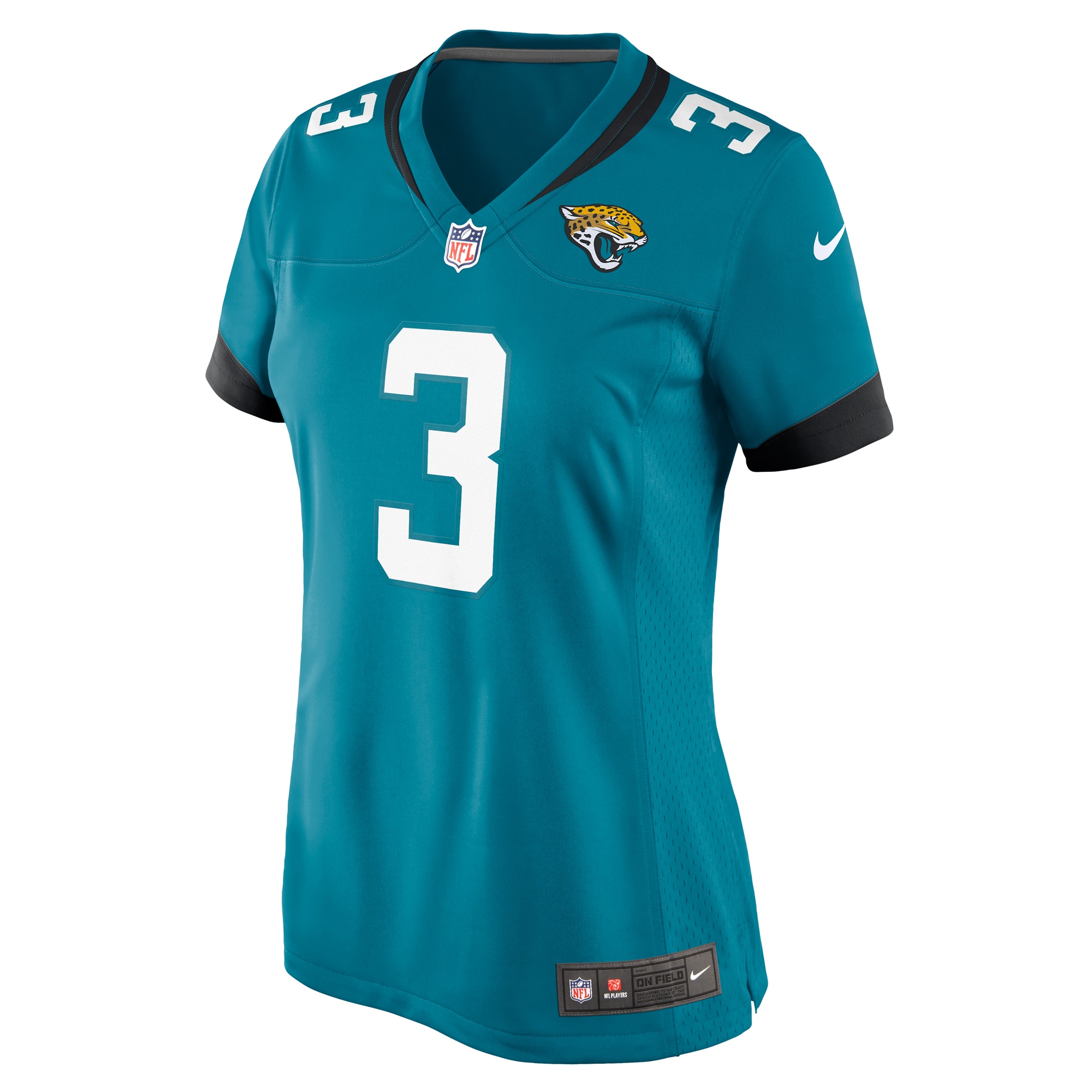 Alternative view of Women's Jacksonville Jaguars Tyson Campbell Teal Game Jersey JS6575 nicesnker