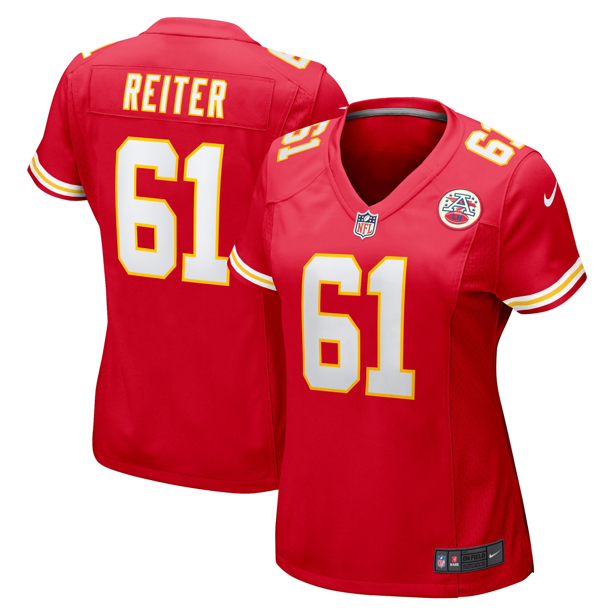 Women's Kansas City Chiefs Austin Reiter Red Game Player Jersey JS7424 nicesnker