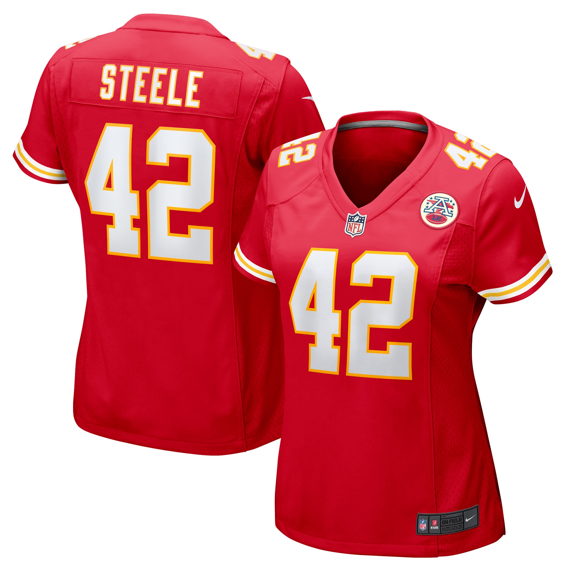 Women's Kansas City Chiefs Carson Steele Red Game Jersey JS3659 nicesnker