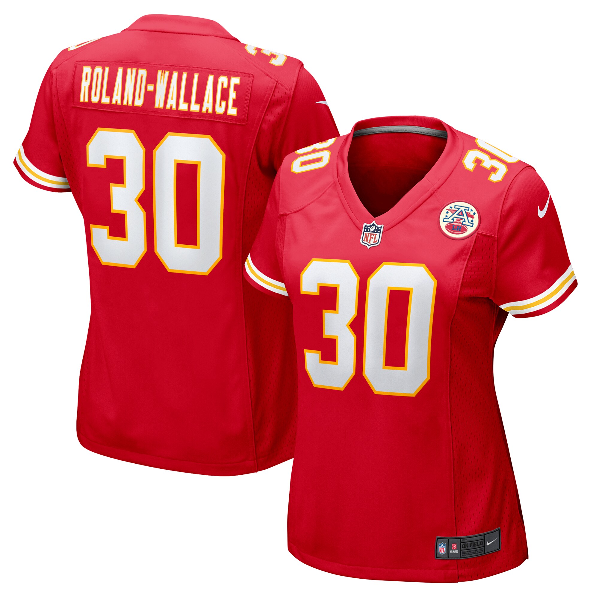Women's Kansas City Chiefs Chris Roland-Wallace Red Game Jersey JS2599 nicesnker