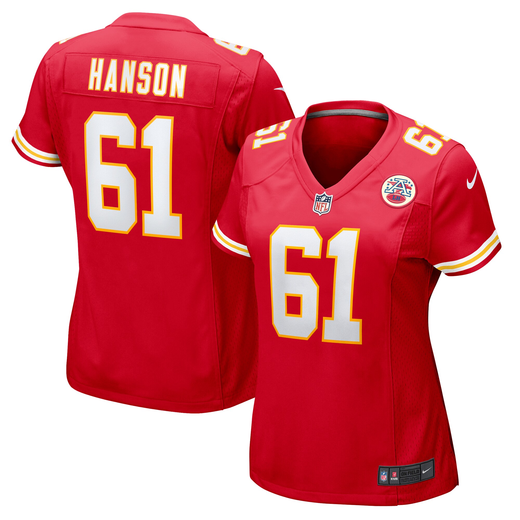 Women's Kansas City Chiefs C.J. Hanson Red Game Jersey JS8647 nicesnker