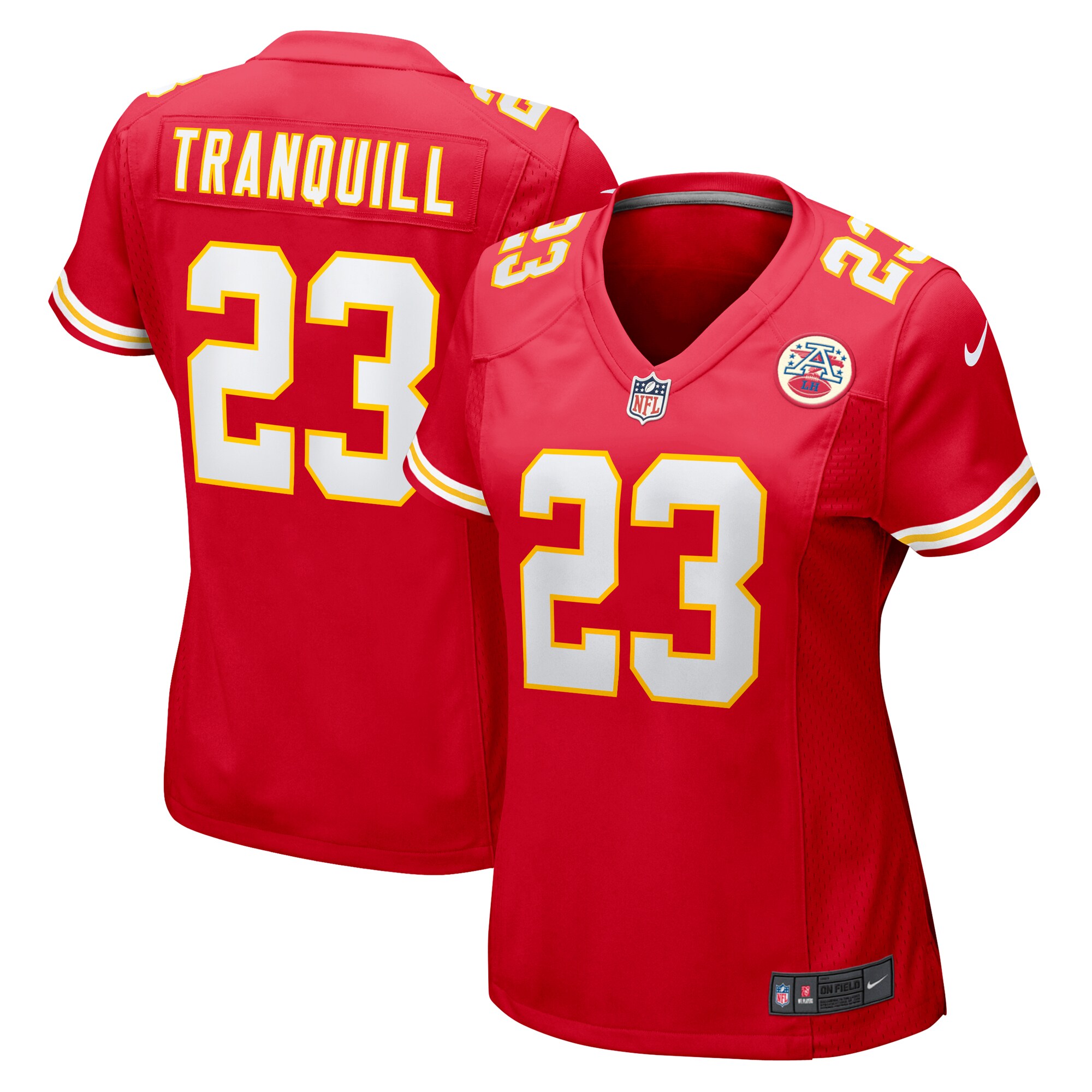 Women's Kansas City Chiefs Drue Tranquill Red Game Player Jersey JS1768 nicesnker