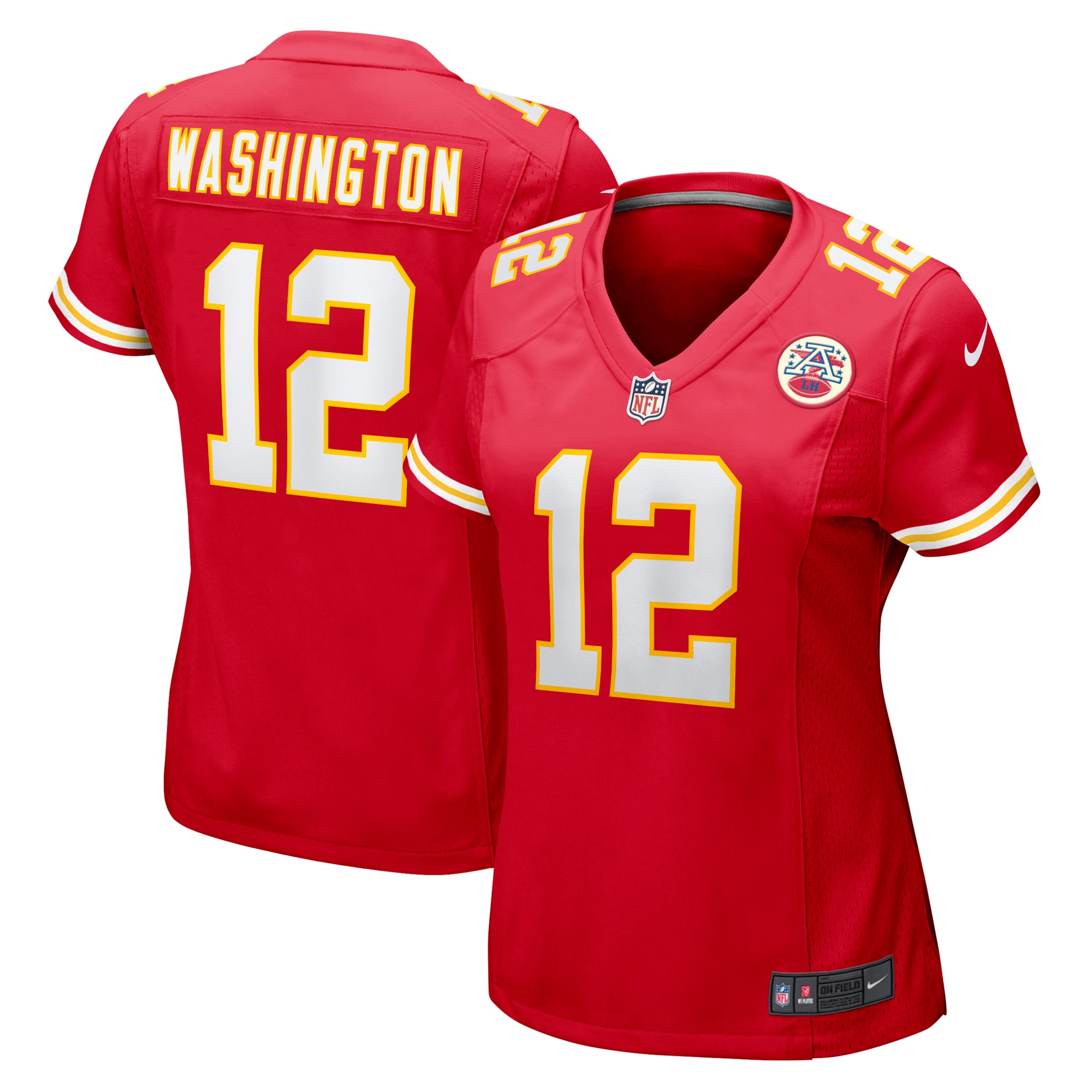 Women's Kansas City Chiefs Montrell Washington Red Team Game Jersey JS4026 nicesnker