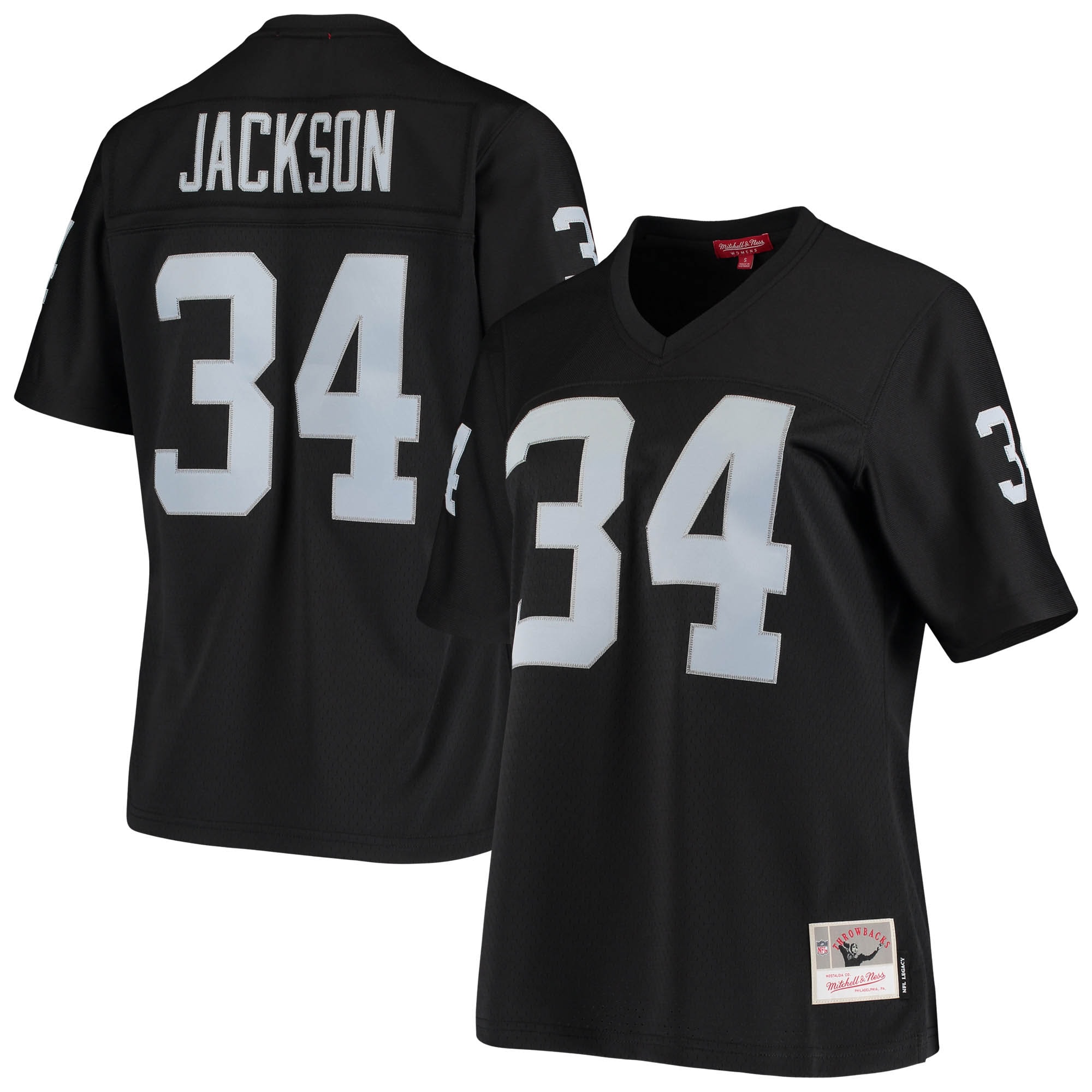 Women's Las Vegas Raiders Bo Jackson Mitchell & Ness Black 1988 Legacy Jersey JS9342 nicesnker