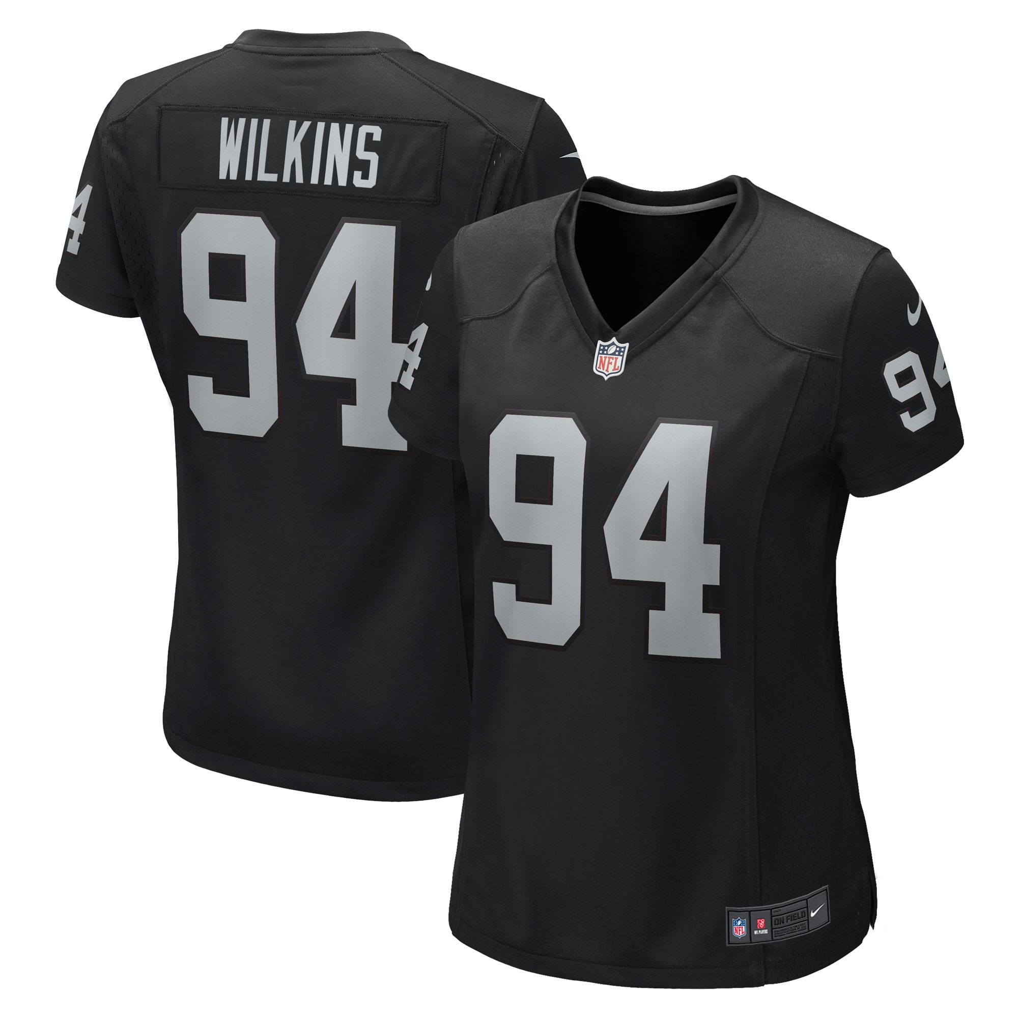 Women's Las Vegas Raiders Christian Wilkins Black Game Jersey JS5761 nicesnker