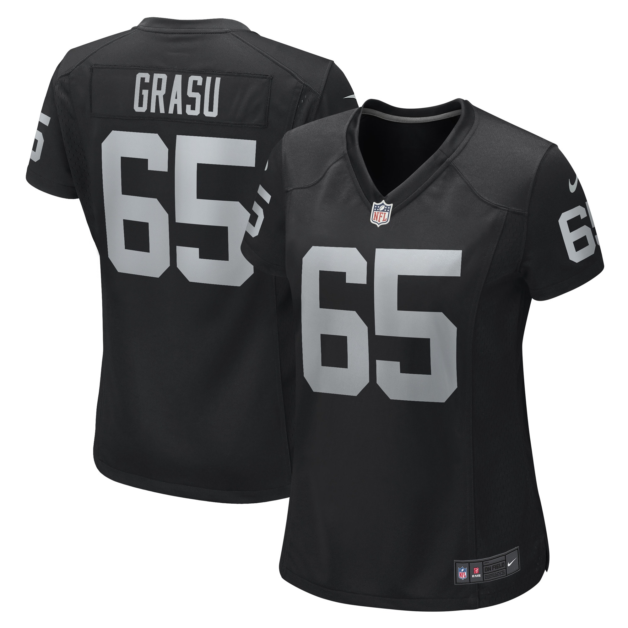 Women's Las Vegas Raiders Hroniss Grasu Black Game Player Jersey JS4931 nicesnker