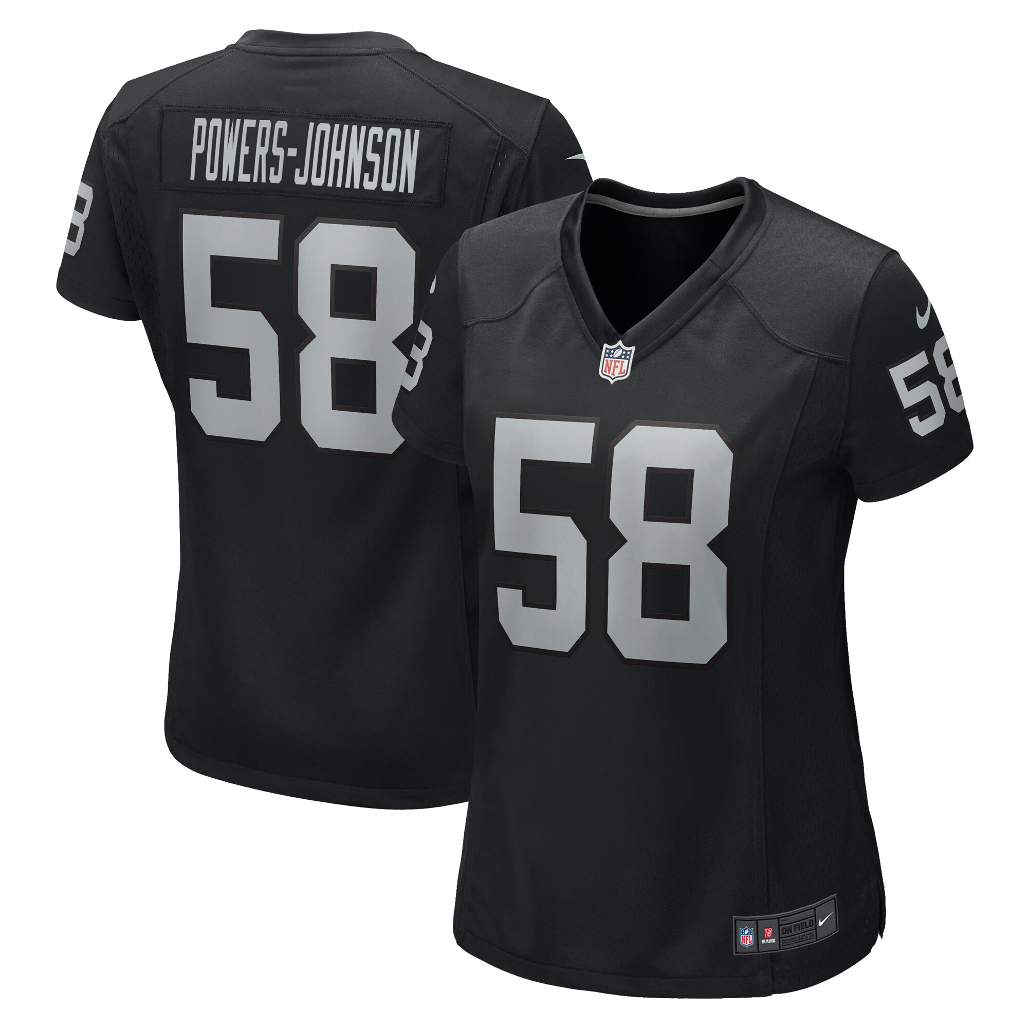 Women's Las Vegas Raiders Jackson Powers-Johnson Black Game Jersey JS4071 nicesnker