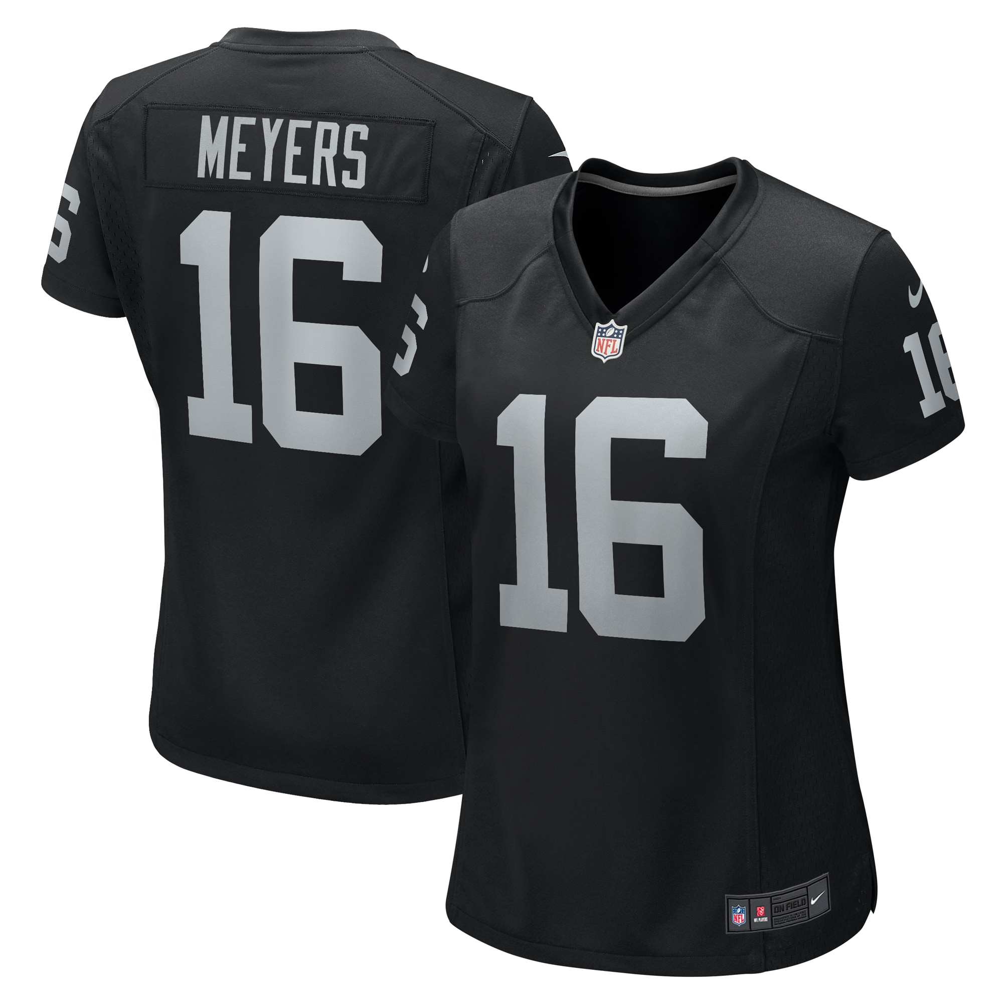 Women's Las Vegas Raiders Jakobi Meyers Black Game Player Jersey JS6644 nicesnker