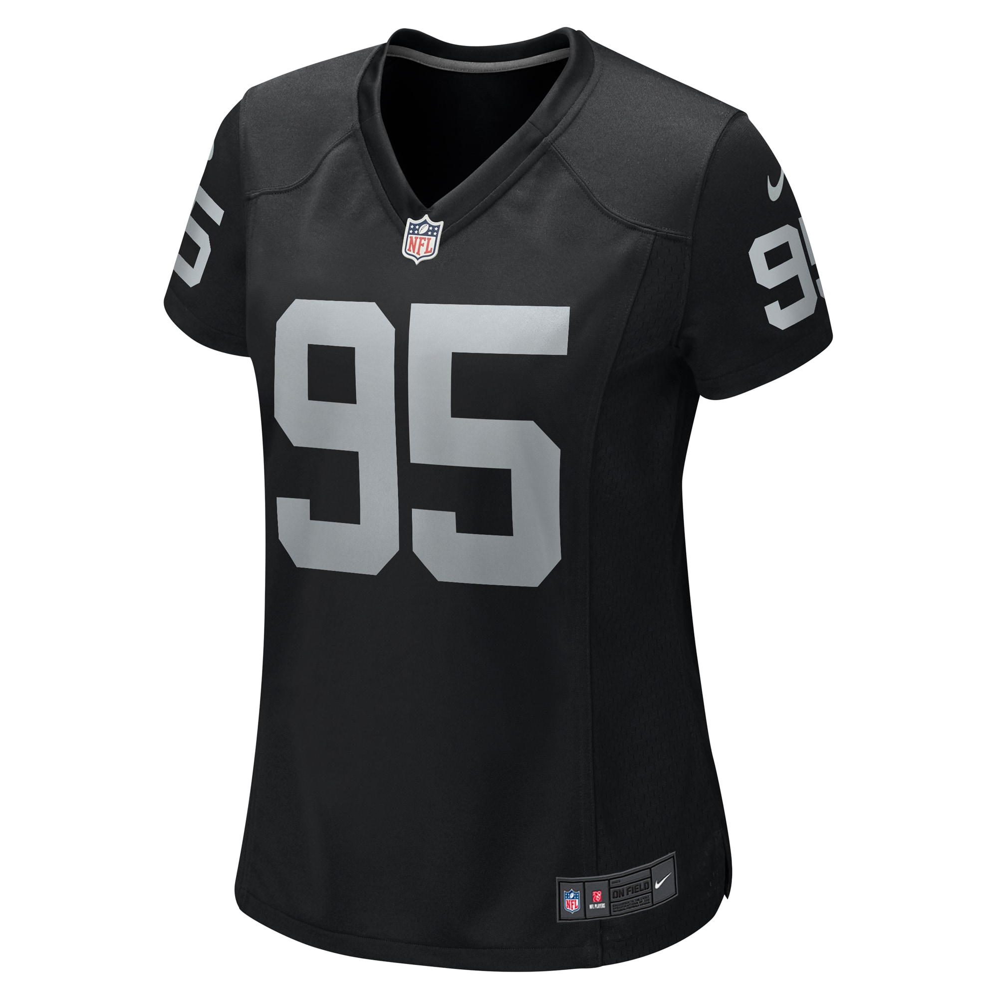 Alternative view of Women's Las Vegas Raiders John Jenkins Black Game Jersey JS5779 nicesnker