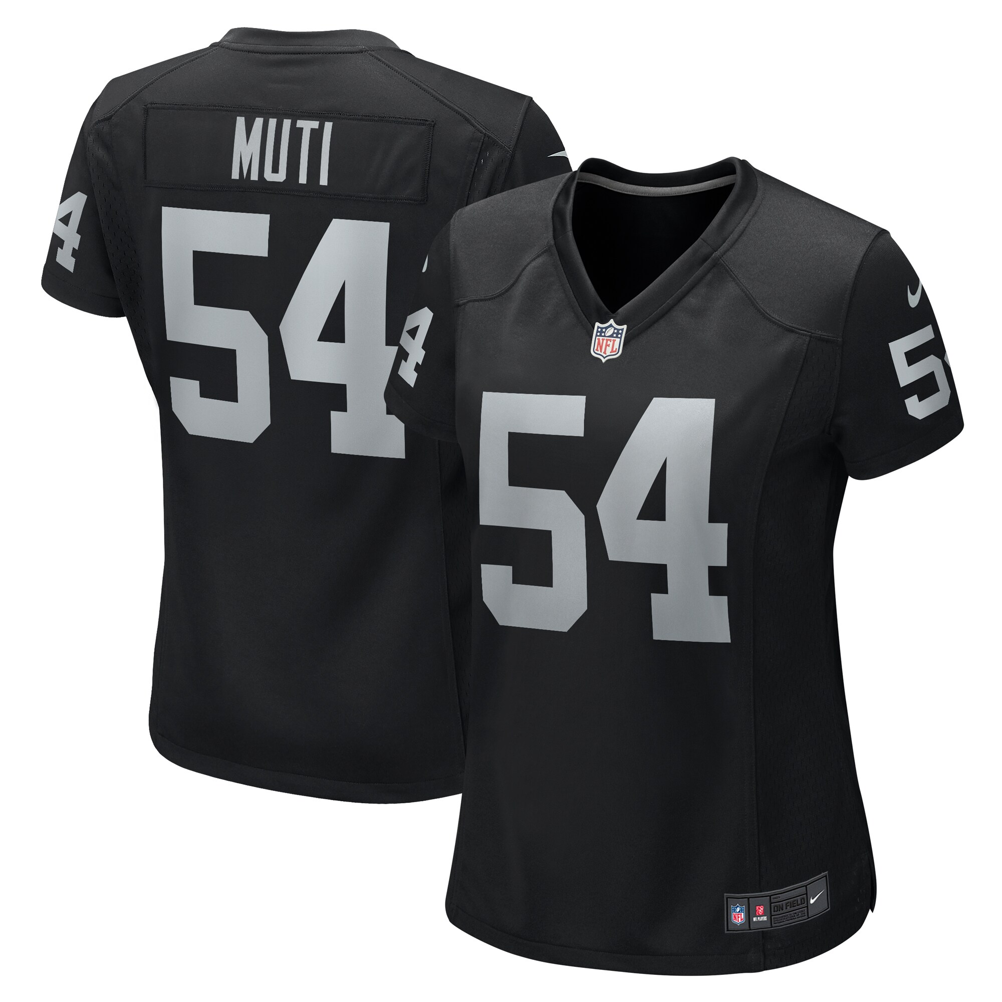 Women's Las Vegas Raiders Netane Muti Black Team Game Jersey JS5142 nicesnker