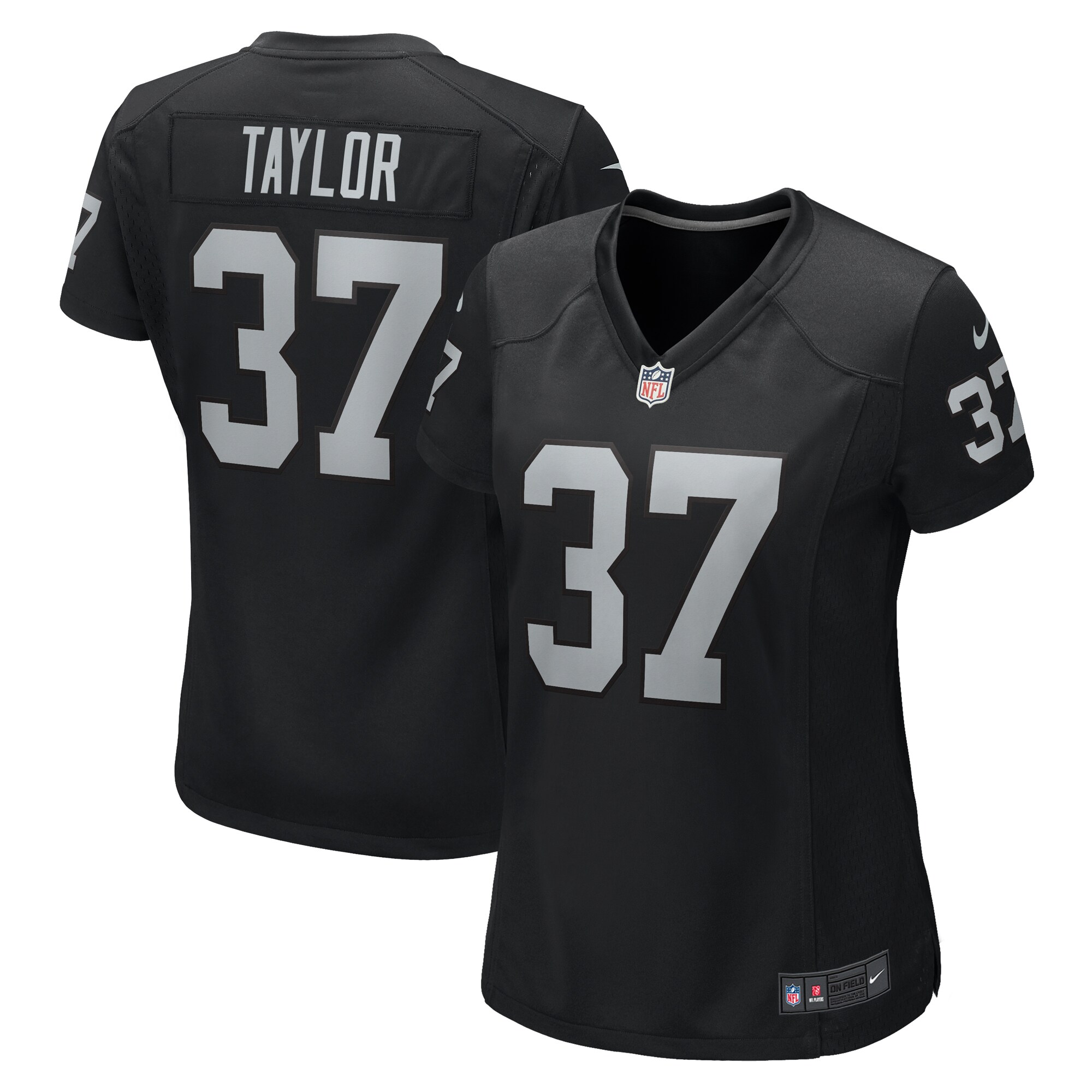 Women's Las Vegas Raiders Trey Taylor Black Game Jersey JS1574 nicesnker