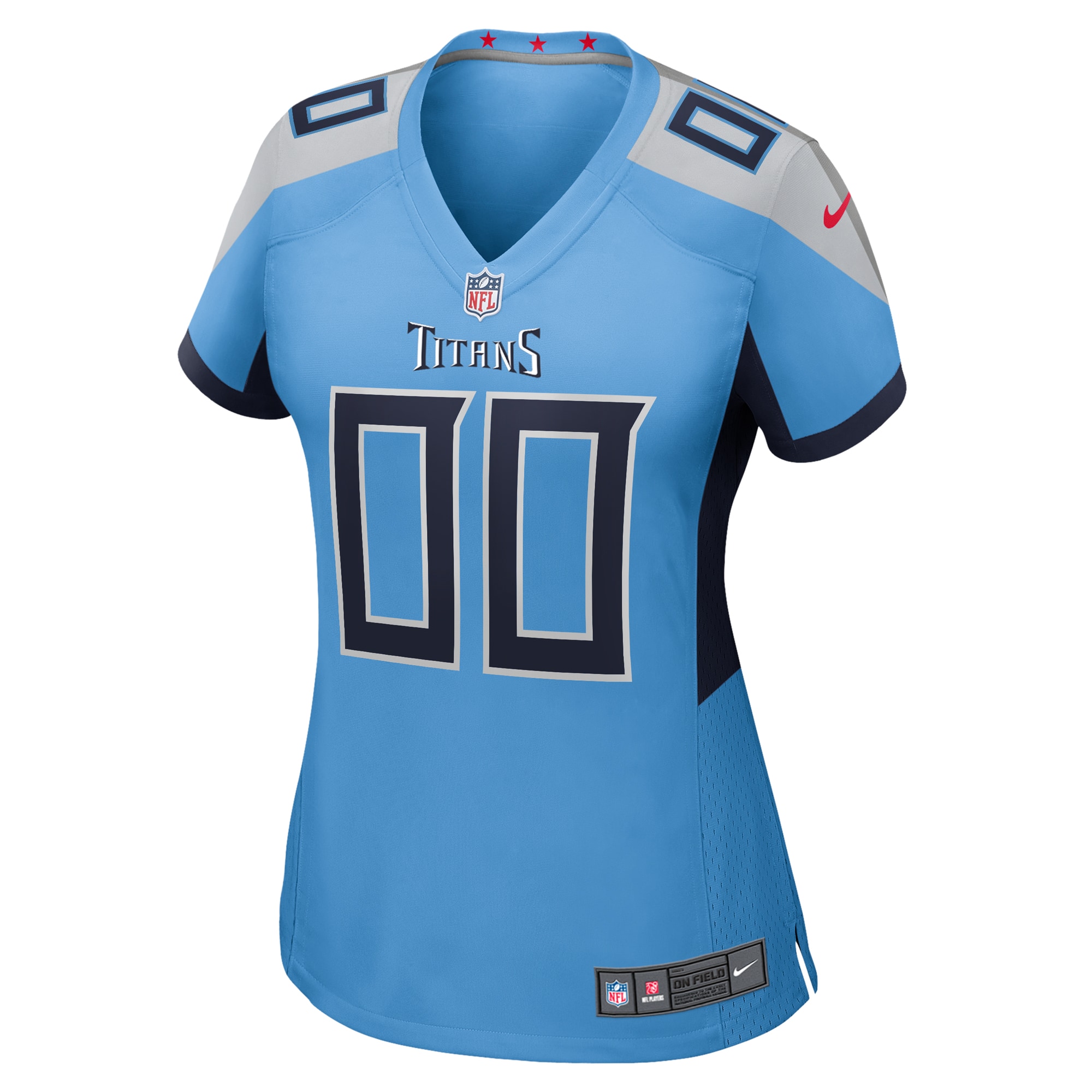 Alternative view of Women's Light Blue Tennessee Titans Alternate Custom Game Jersey JS5330 nicesnker